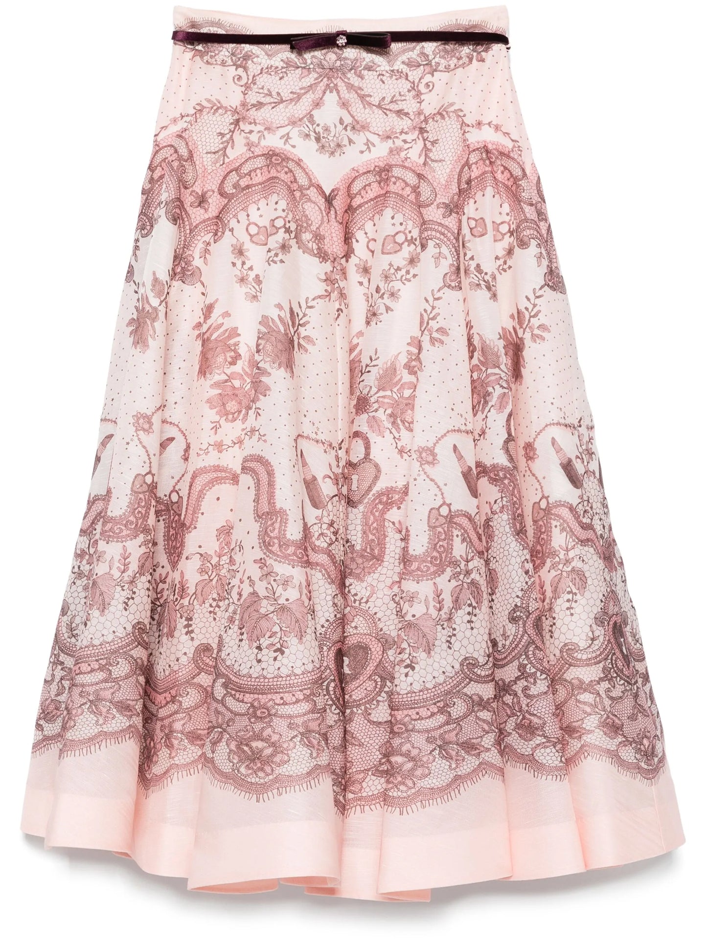 Crush flared midi skirt