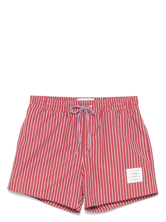pinstriped swim shorts