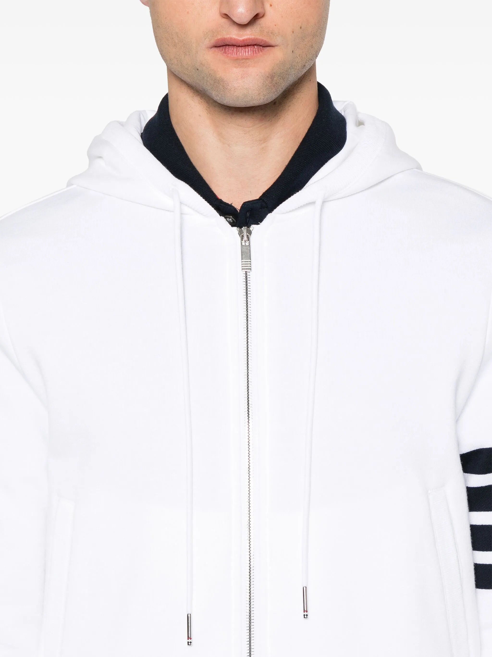 4-Bar stripe zipped hoodie