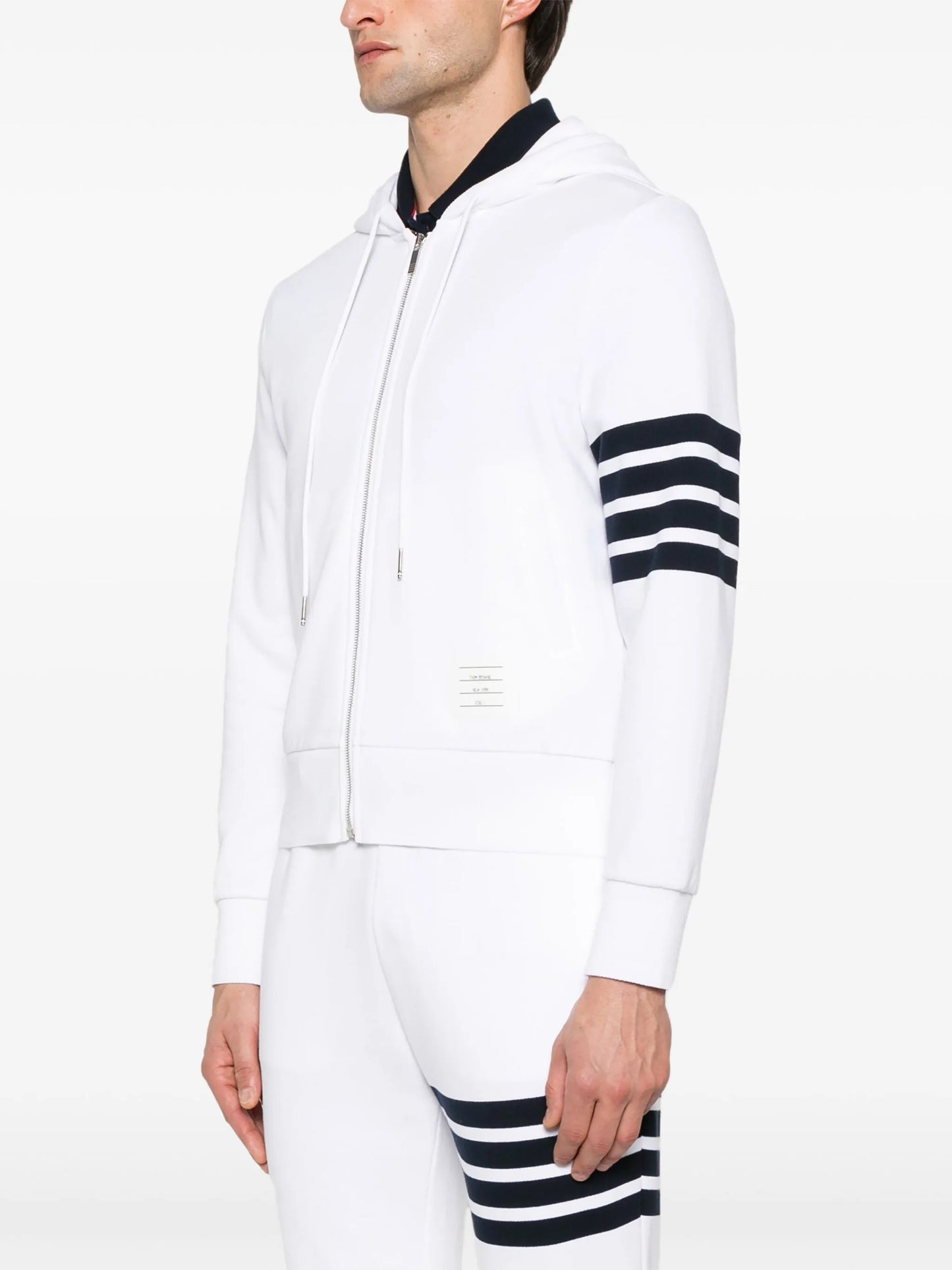 4-Bar stripe zipped hoodie