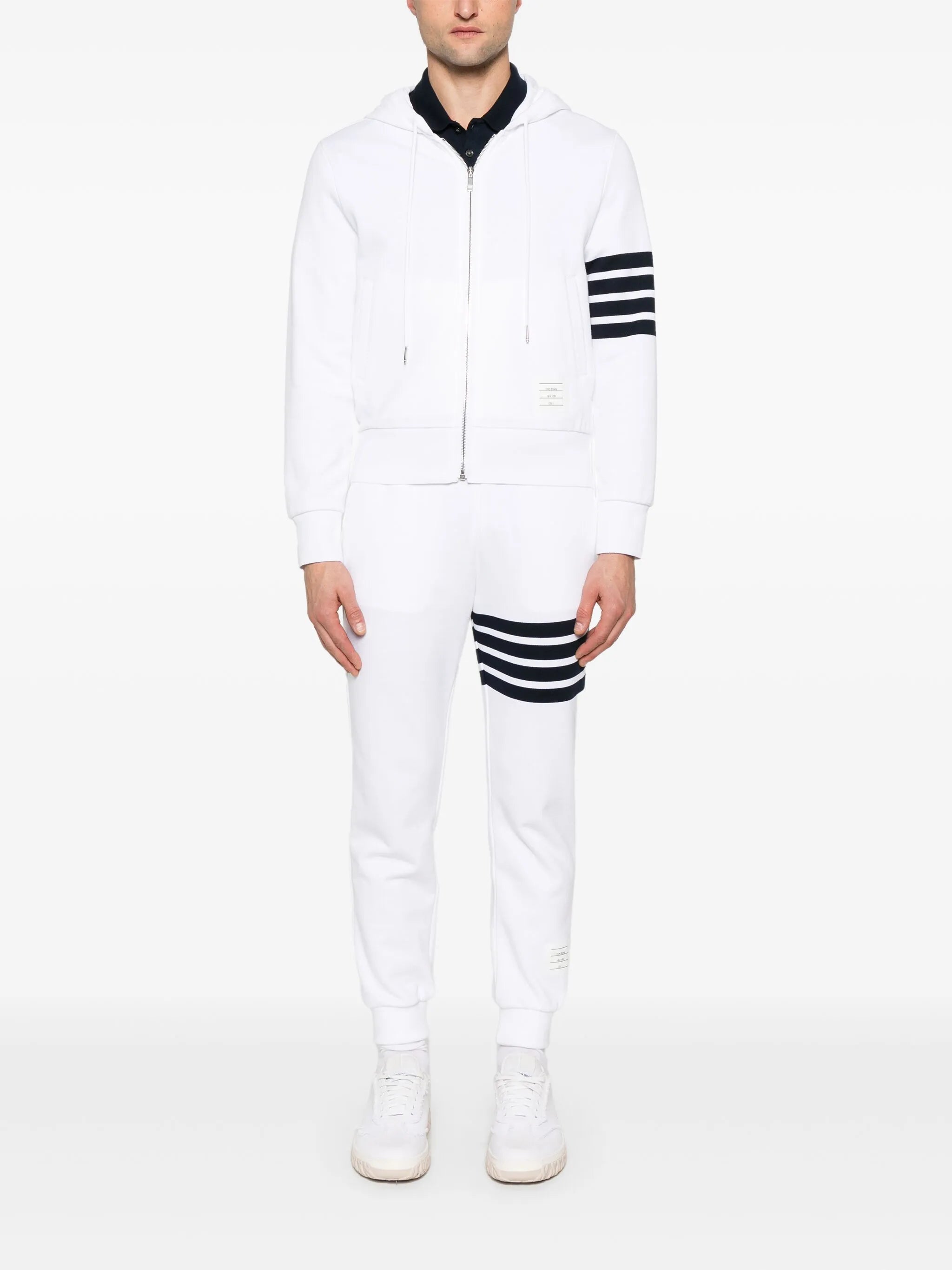 4-Bar stripe zipped hoodie