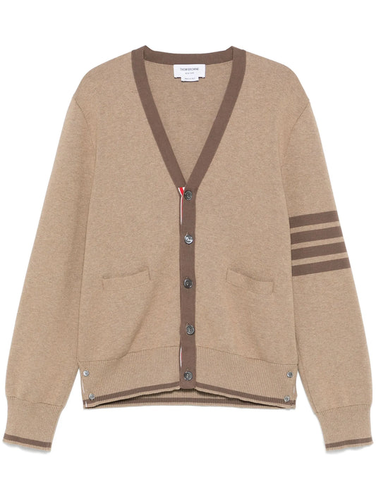 4-Bar stripe cotton cardigan