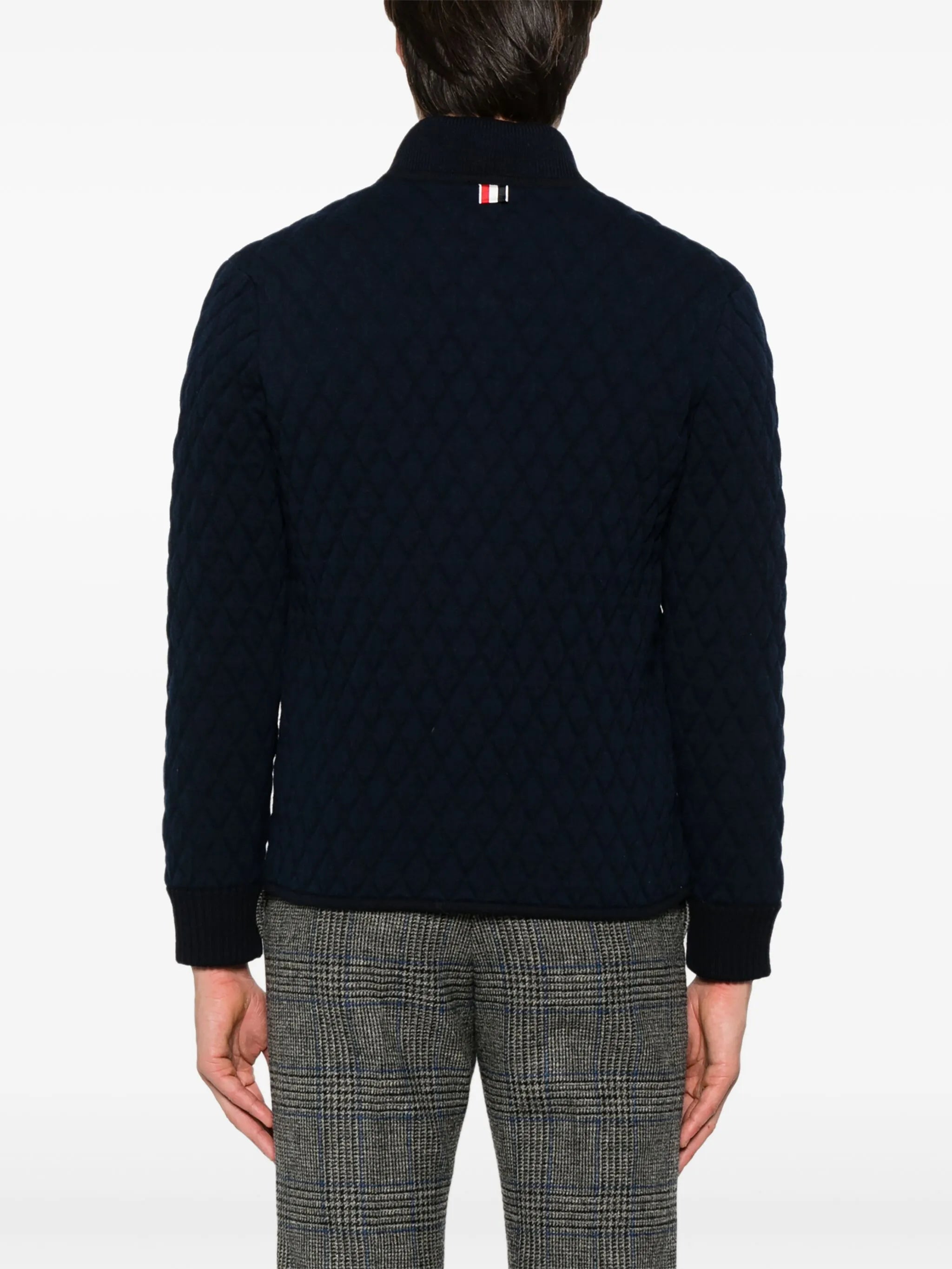 stripe-detail intarsia jacquard jacket