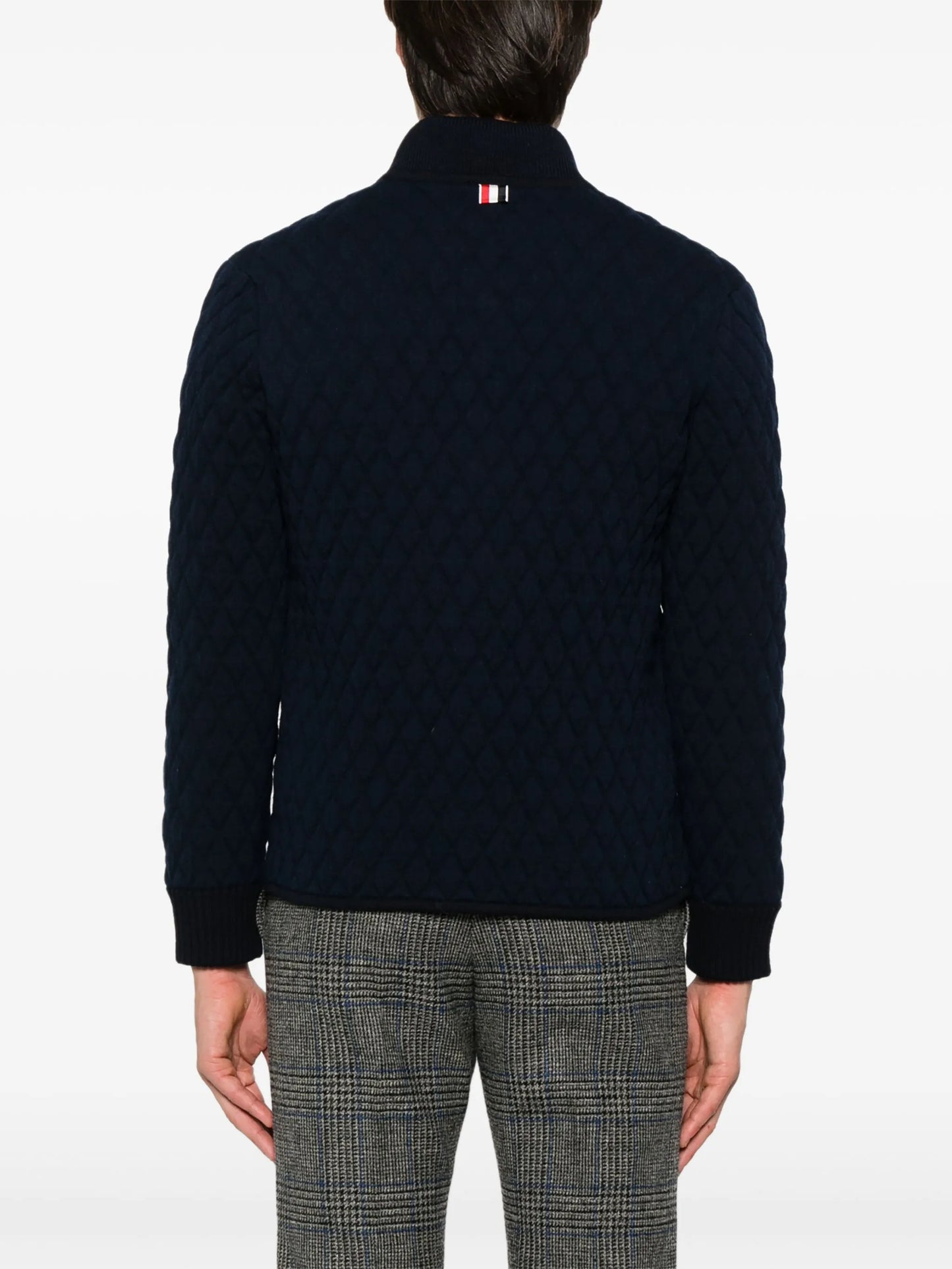 stripe-detail intarsia jacquard jacket