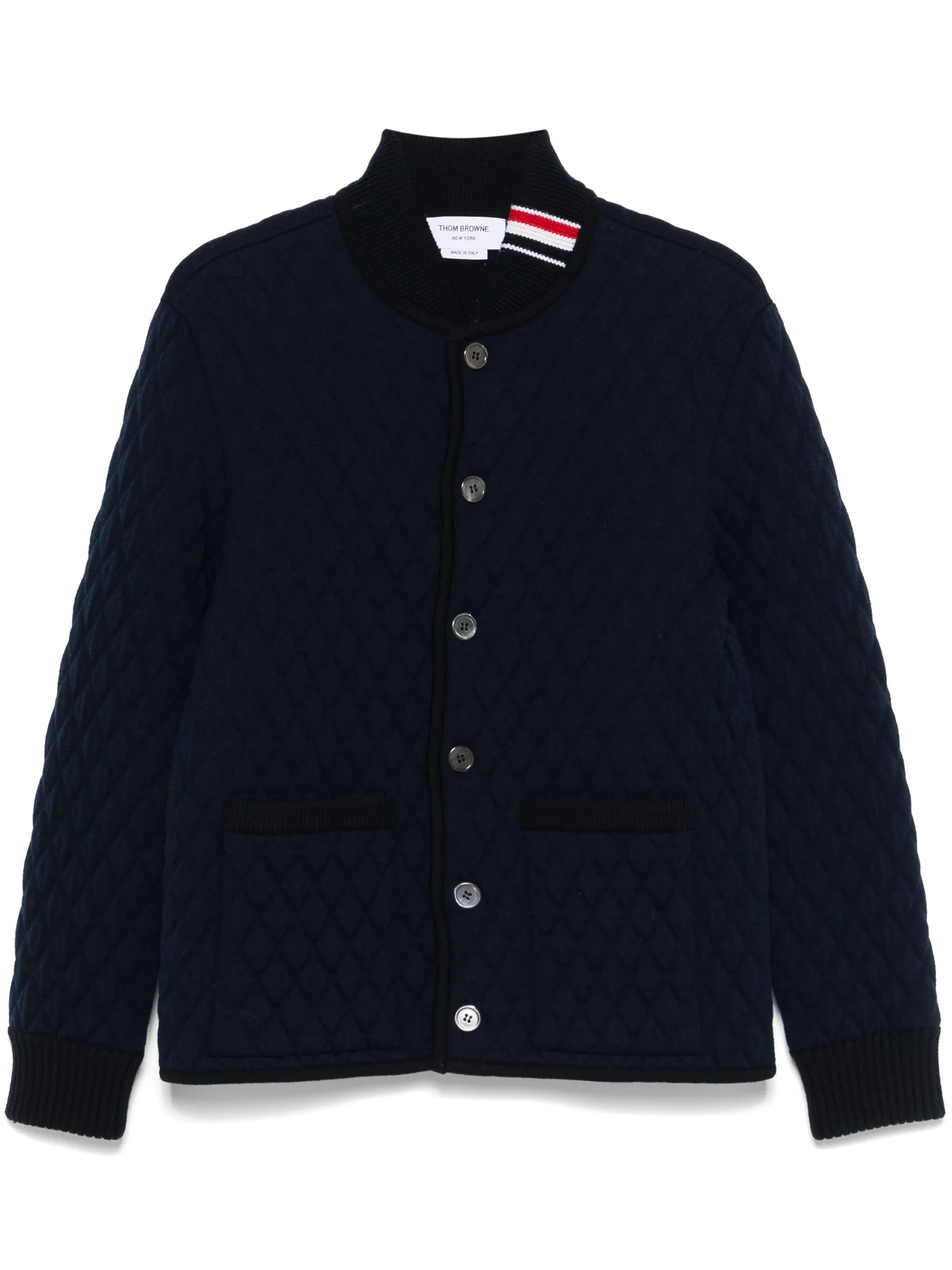 stripe-detail intarsia jacquard jacket