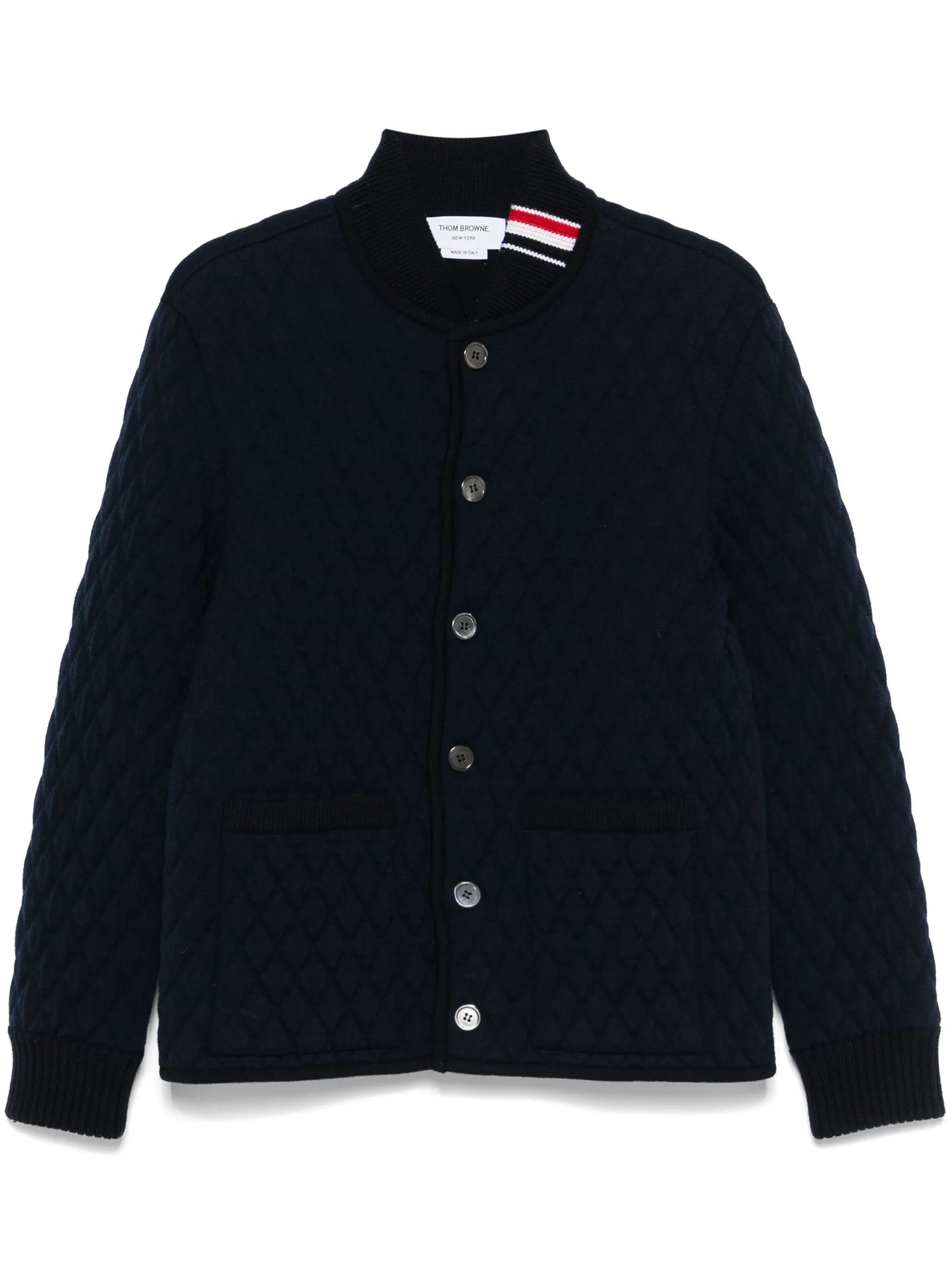 stripe-detail intarsia jacquard jacket