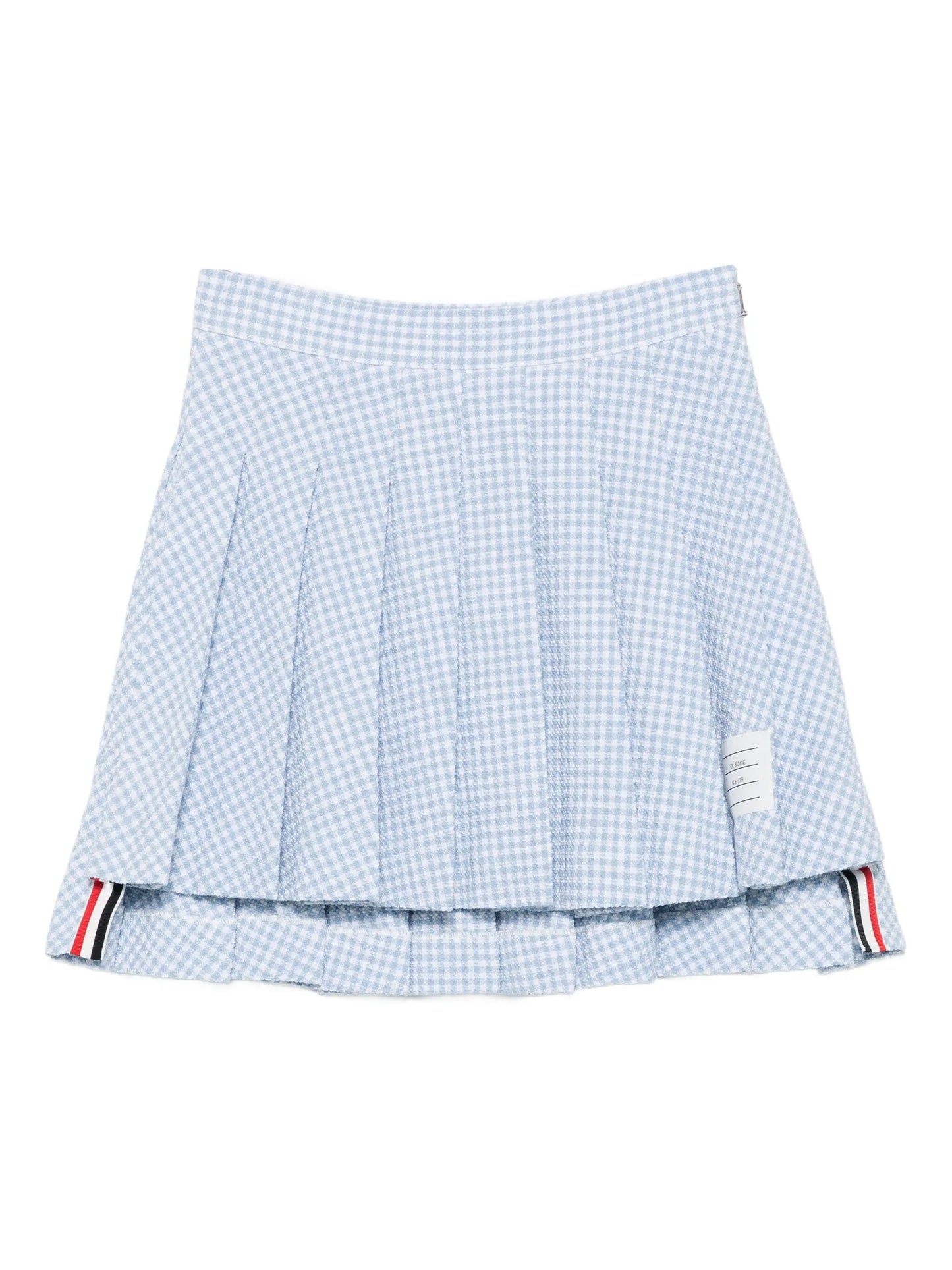 pleated tweed midi skirt