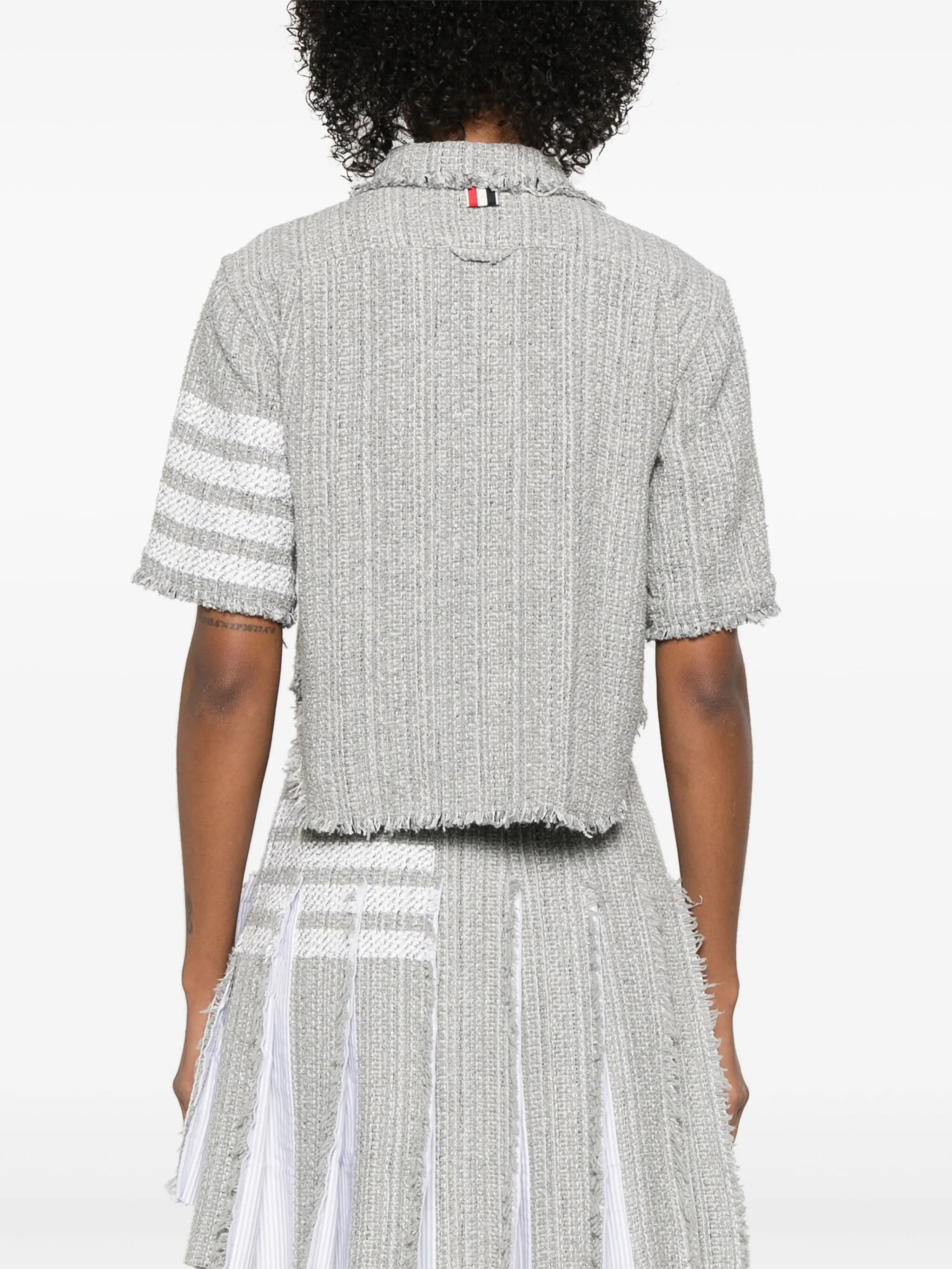4-Bar cropped shirt jacket