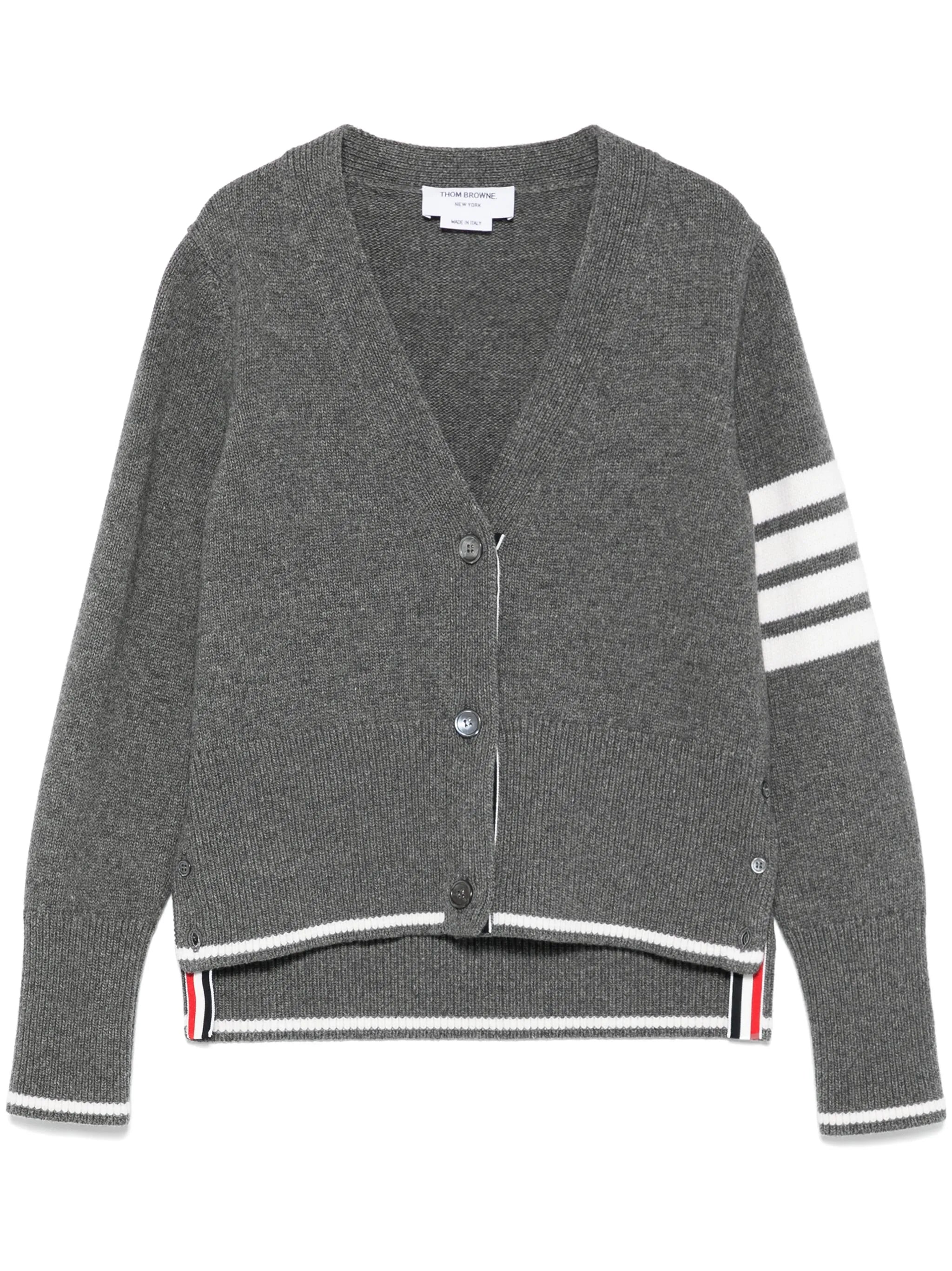Geese-intarsia 4 Bar Stripes cardigan
