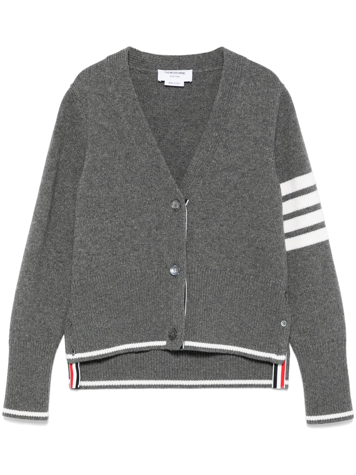 Geese-intarsia 4 Bar Stripes cardigan