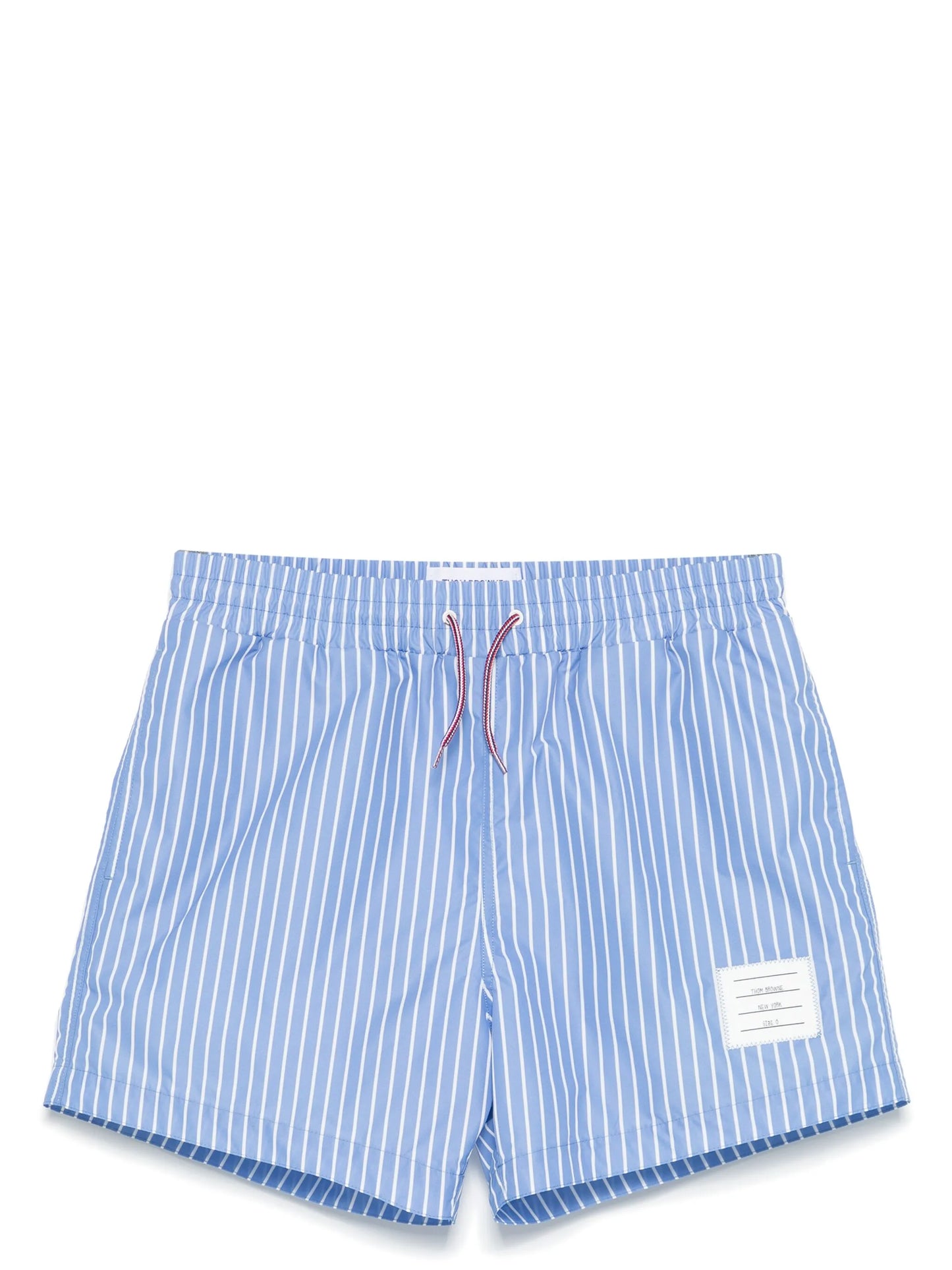 pinstriped swim shorts