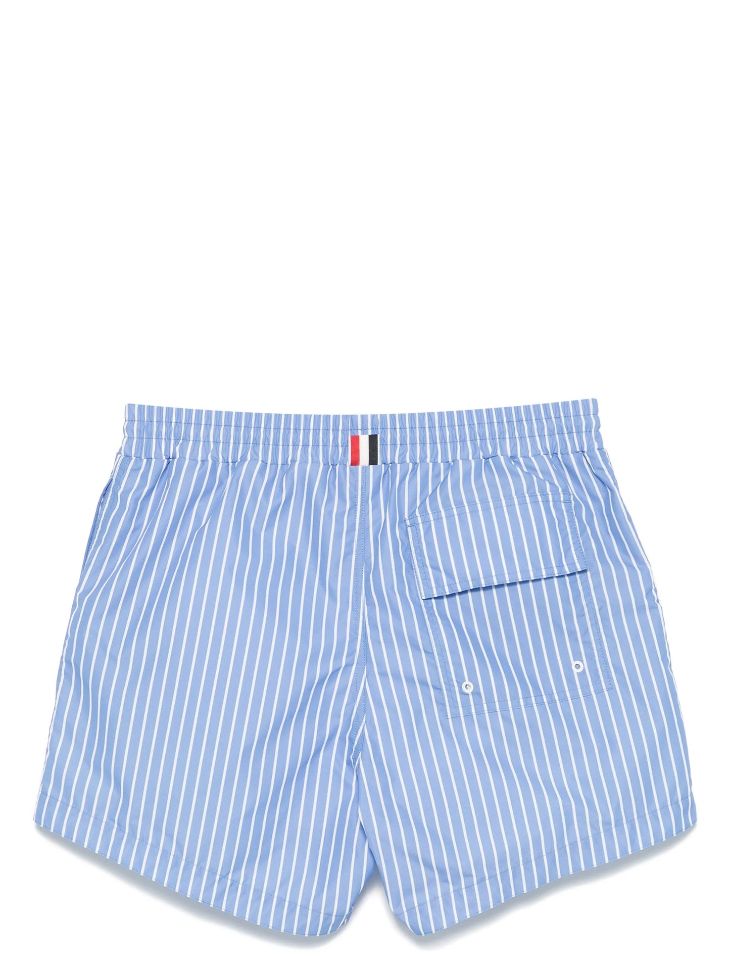 pinstriped swim shorts