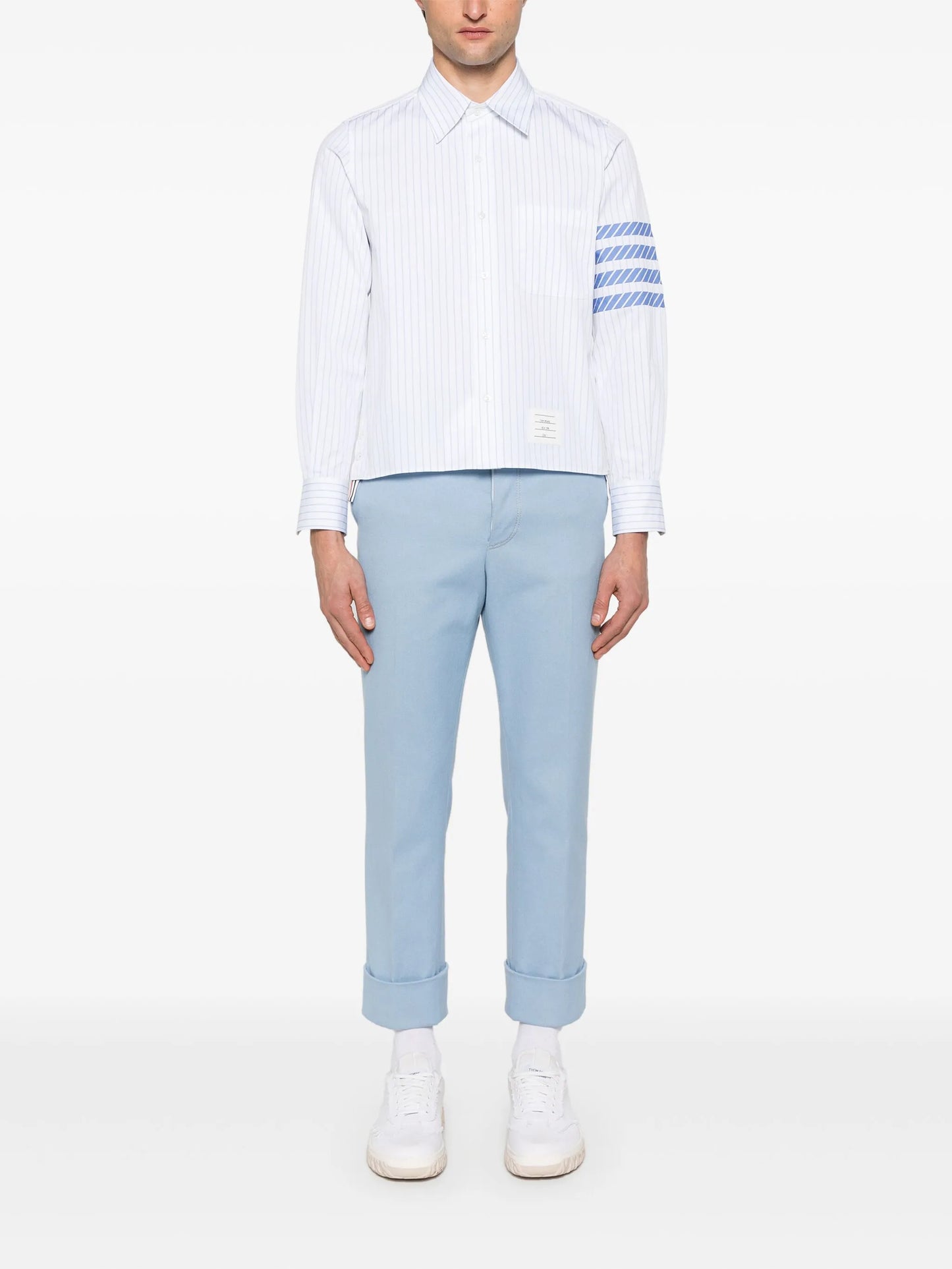pinstripe poplin 4-Bar shirt