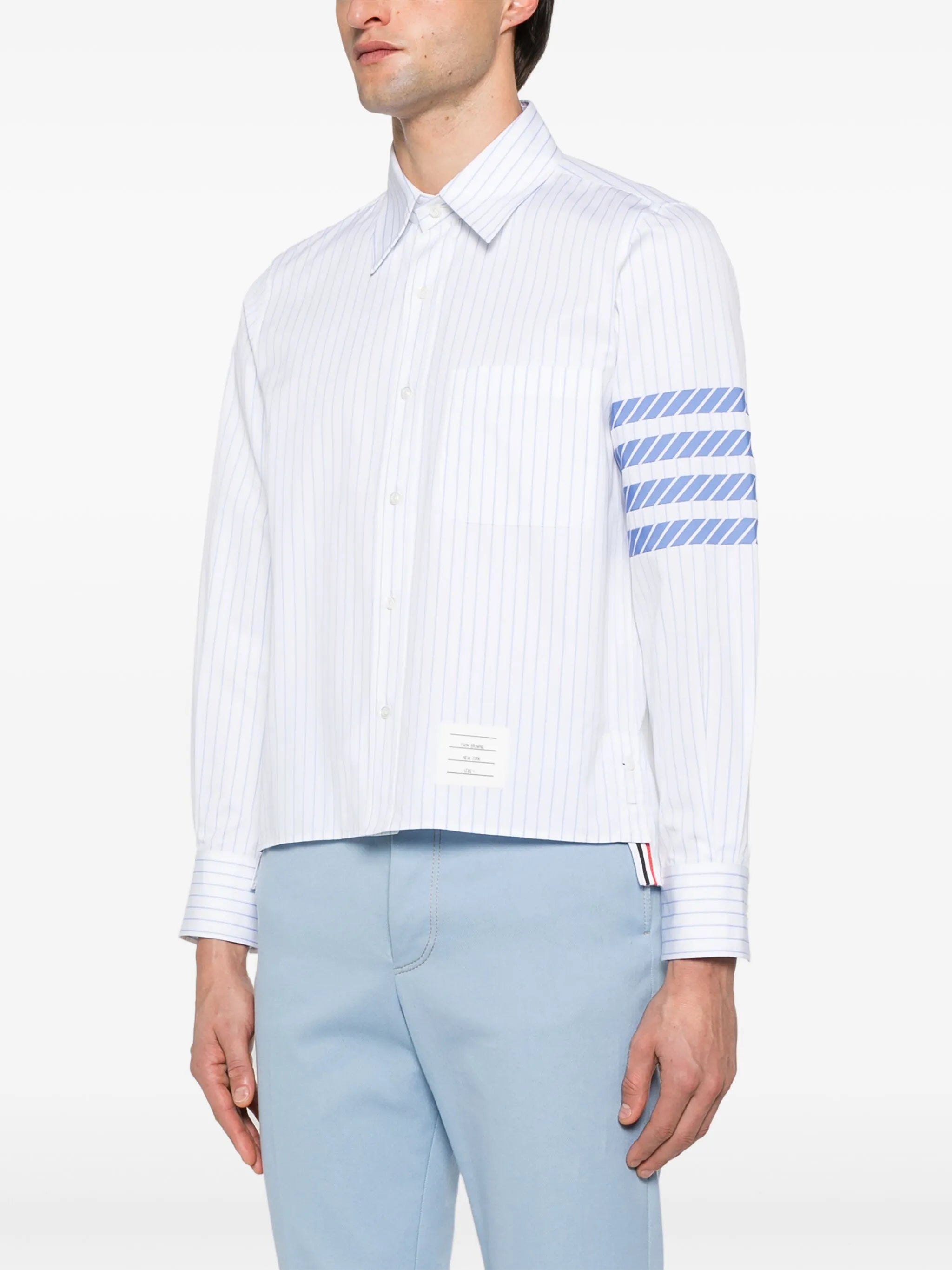 pinstripe poplin 4-Bar shirt