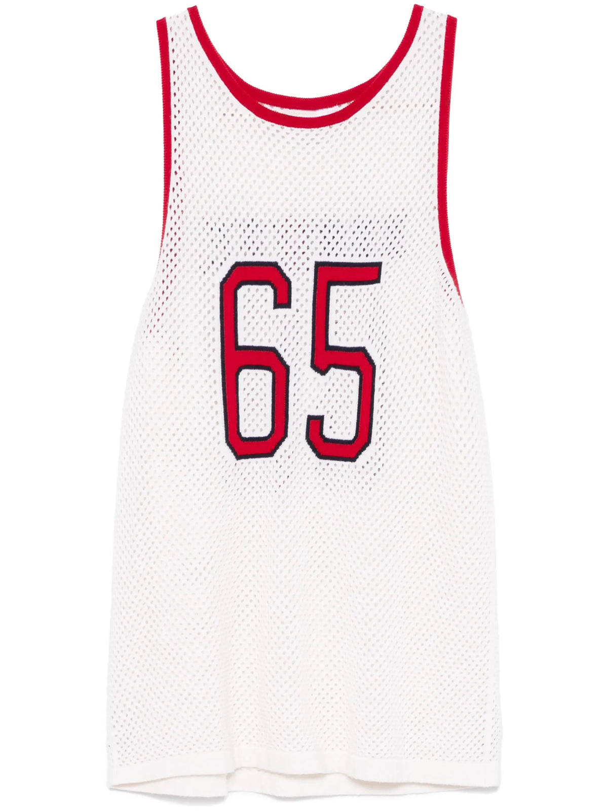 intarsia cashmere mesh basketball jersey