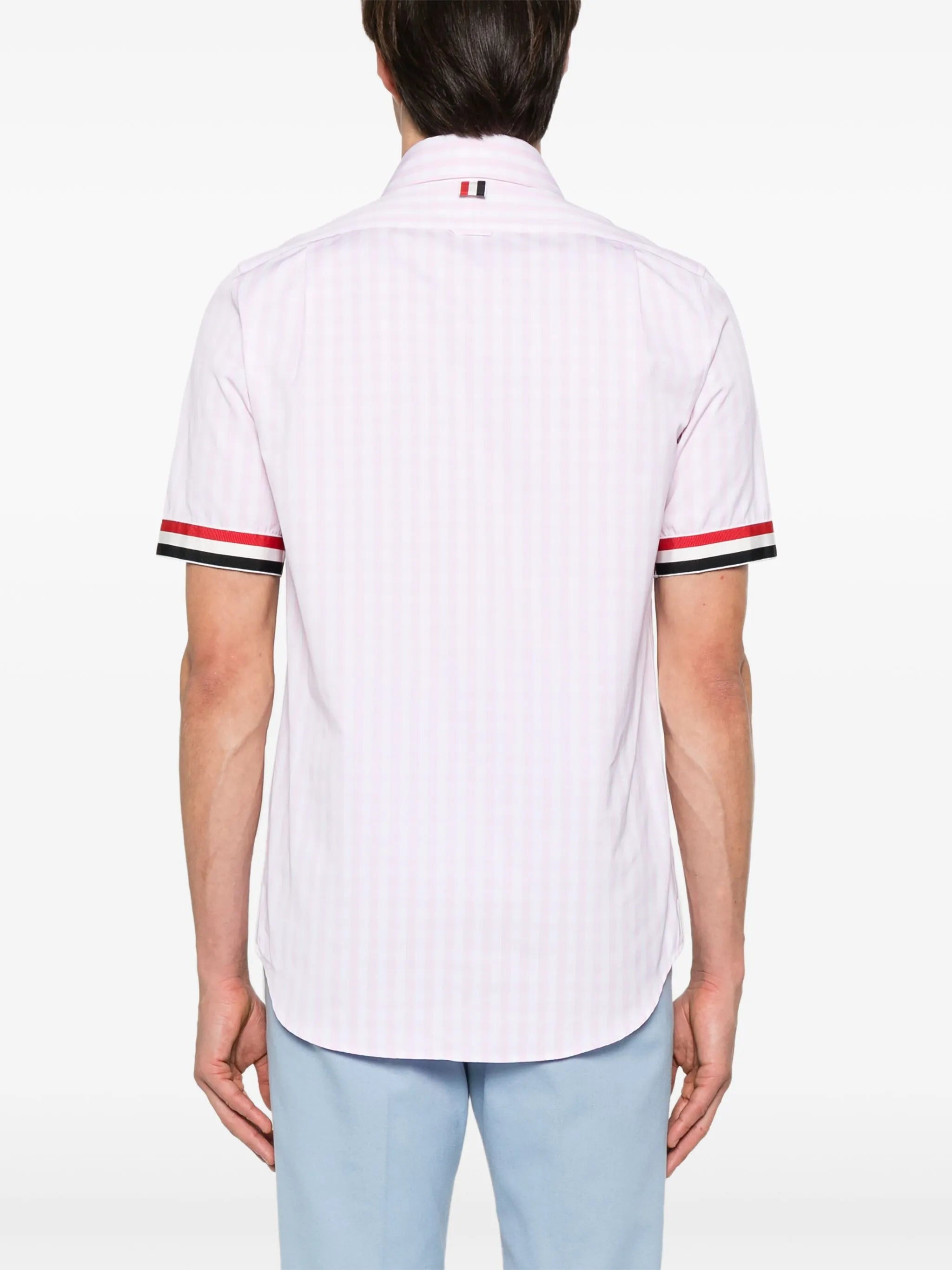 gingham-check shirt