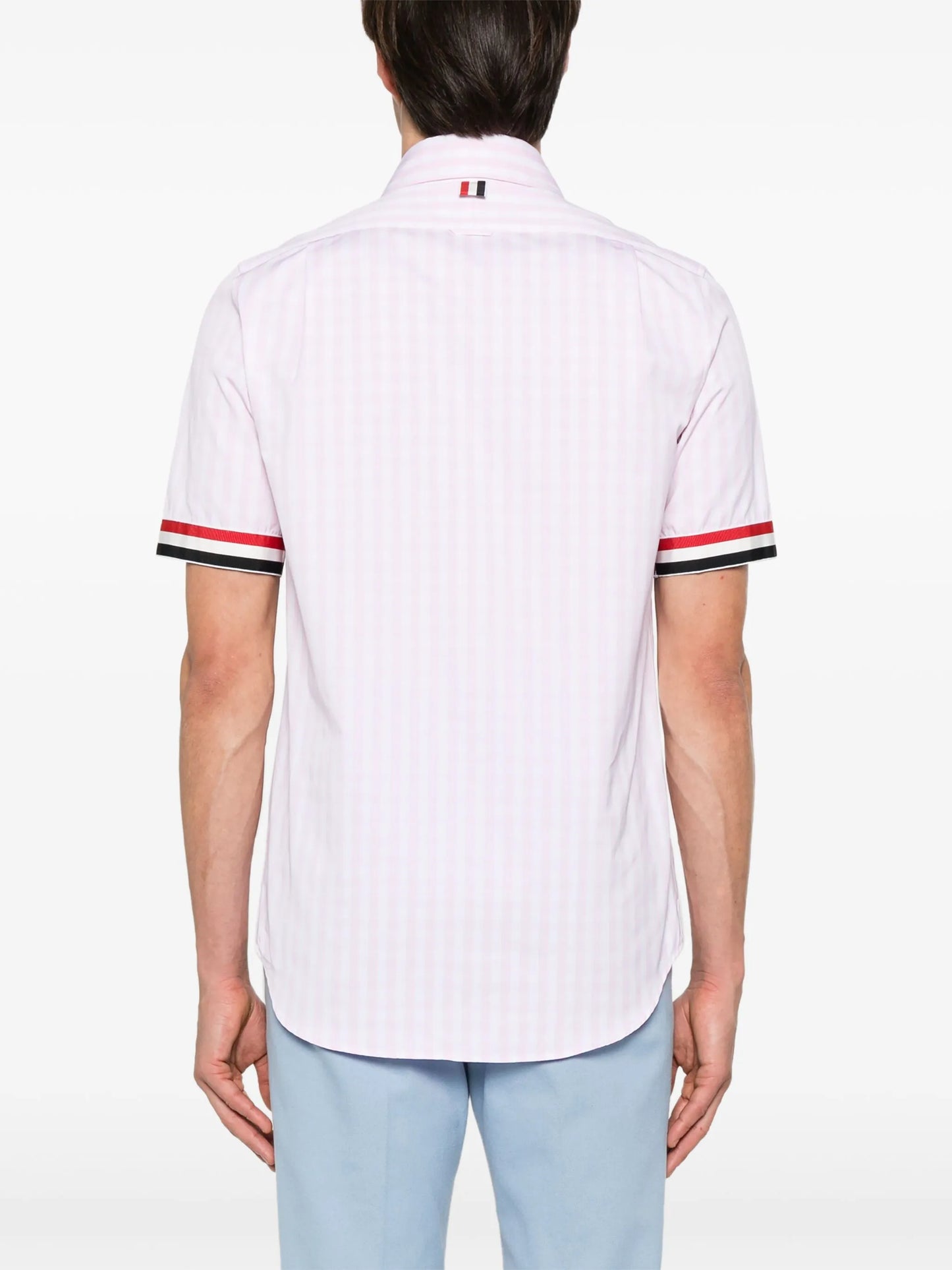 gingham-check shirt