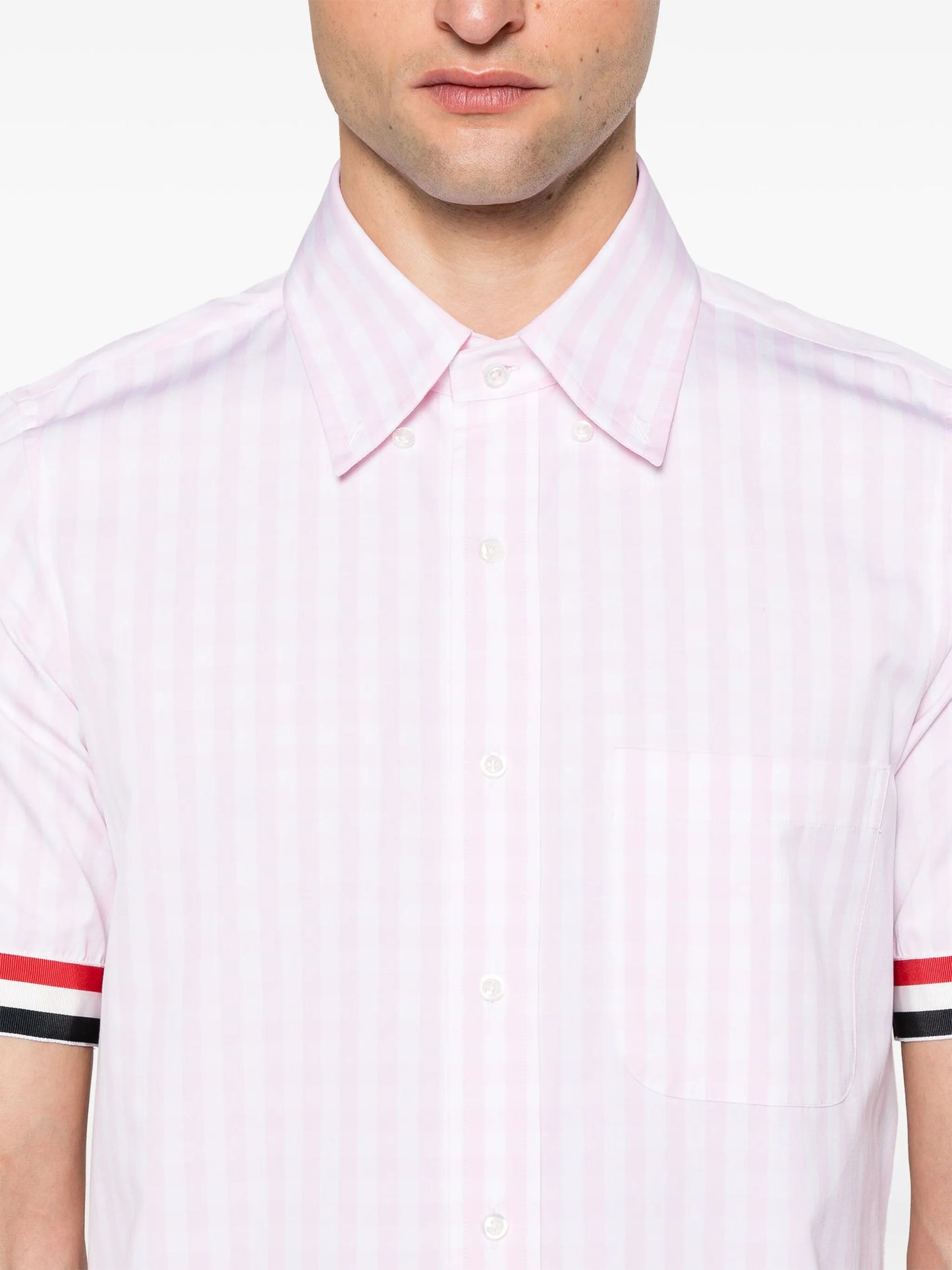 gingham-check shirt