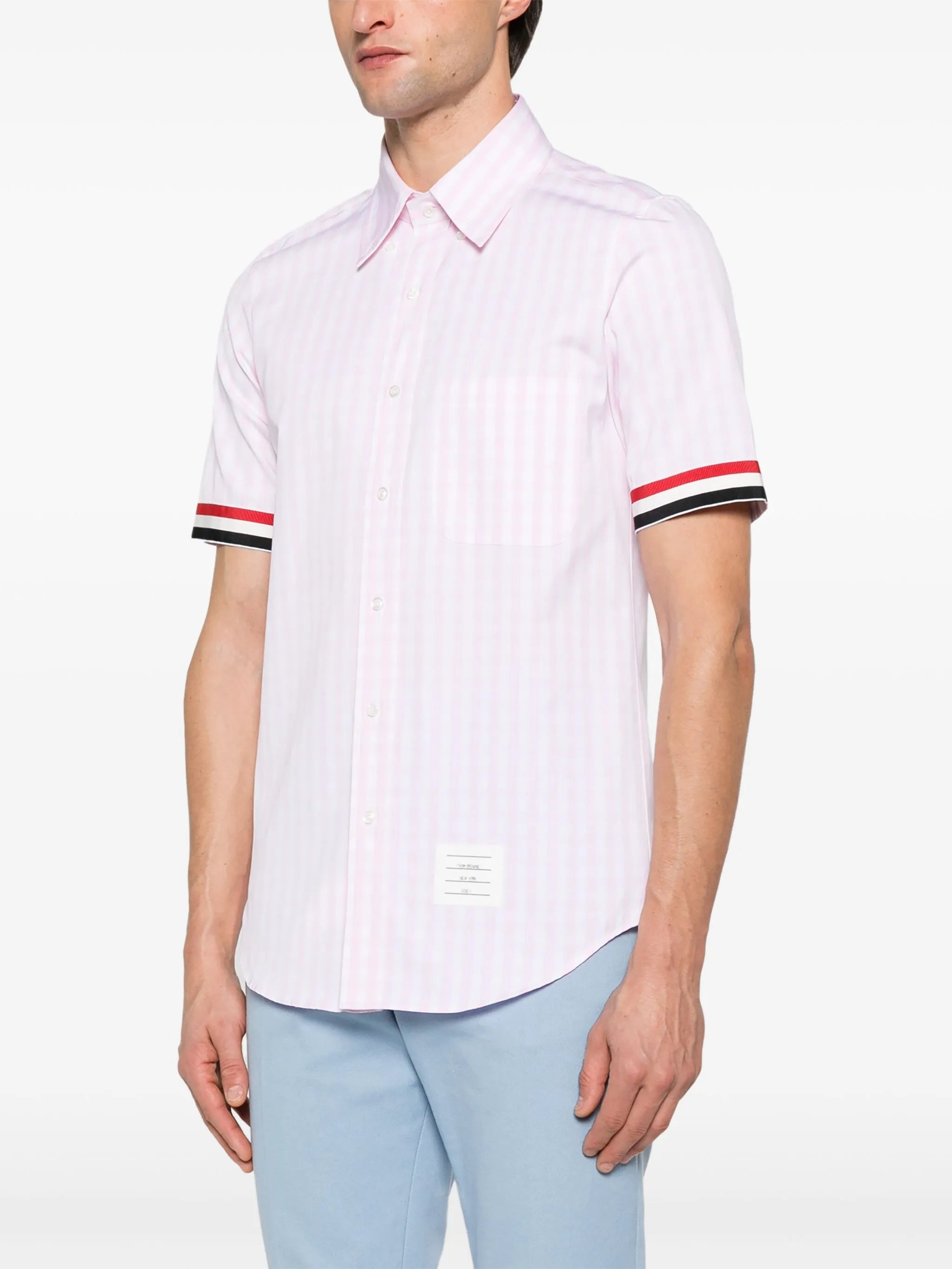 gingham-check shirt