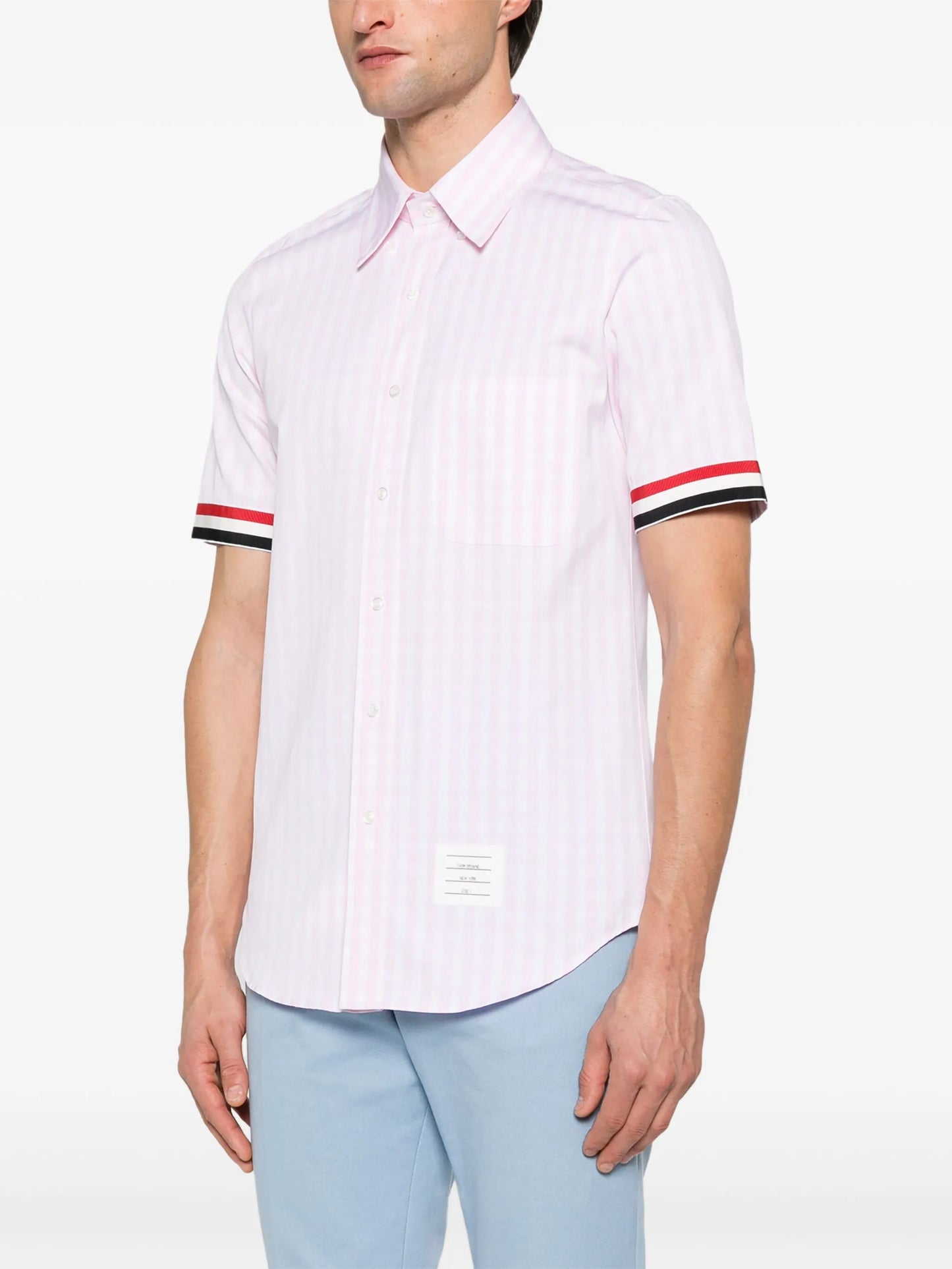 gingham-check shirt