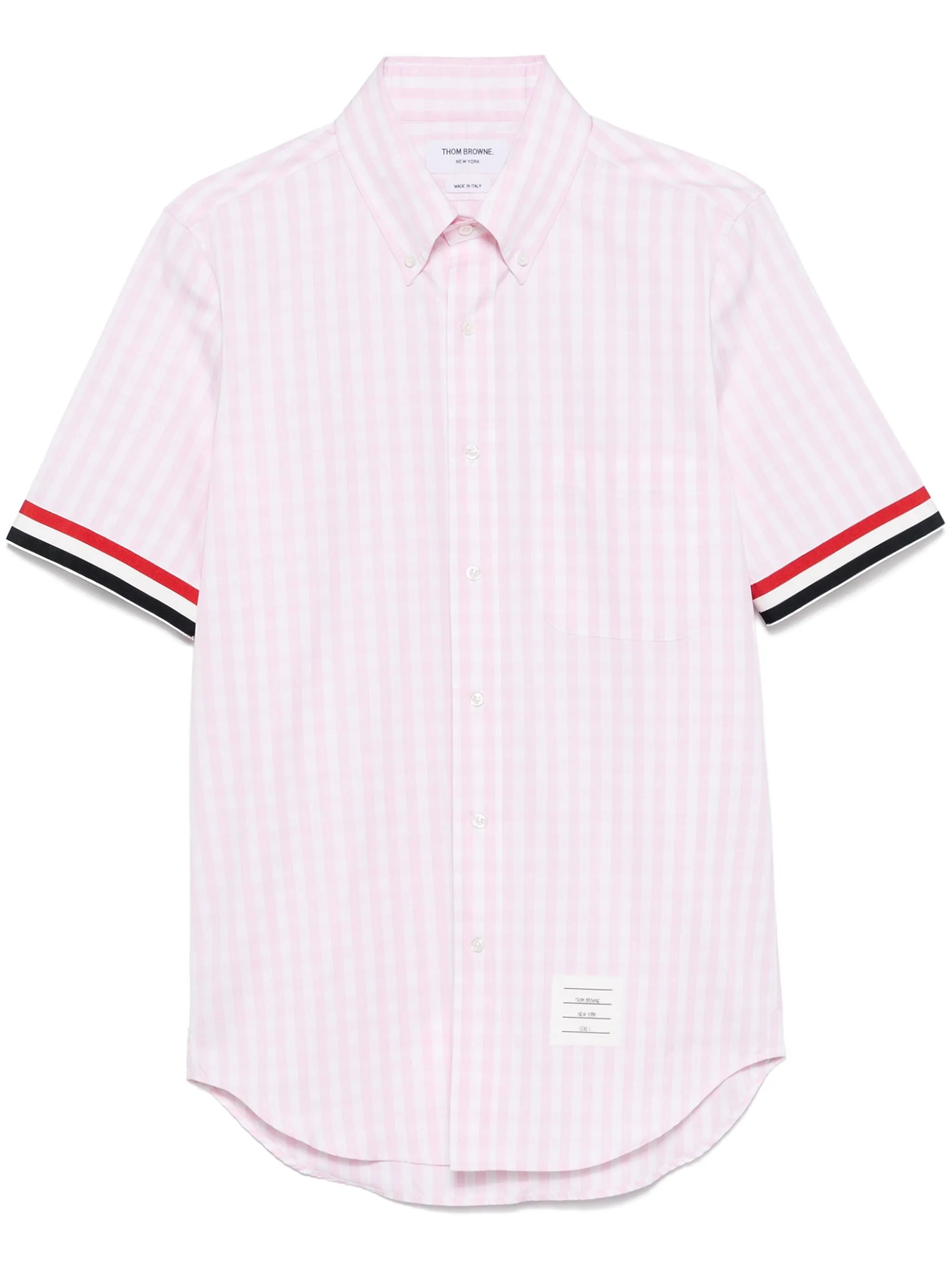 gingham-check shirt