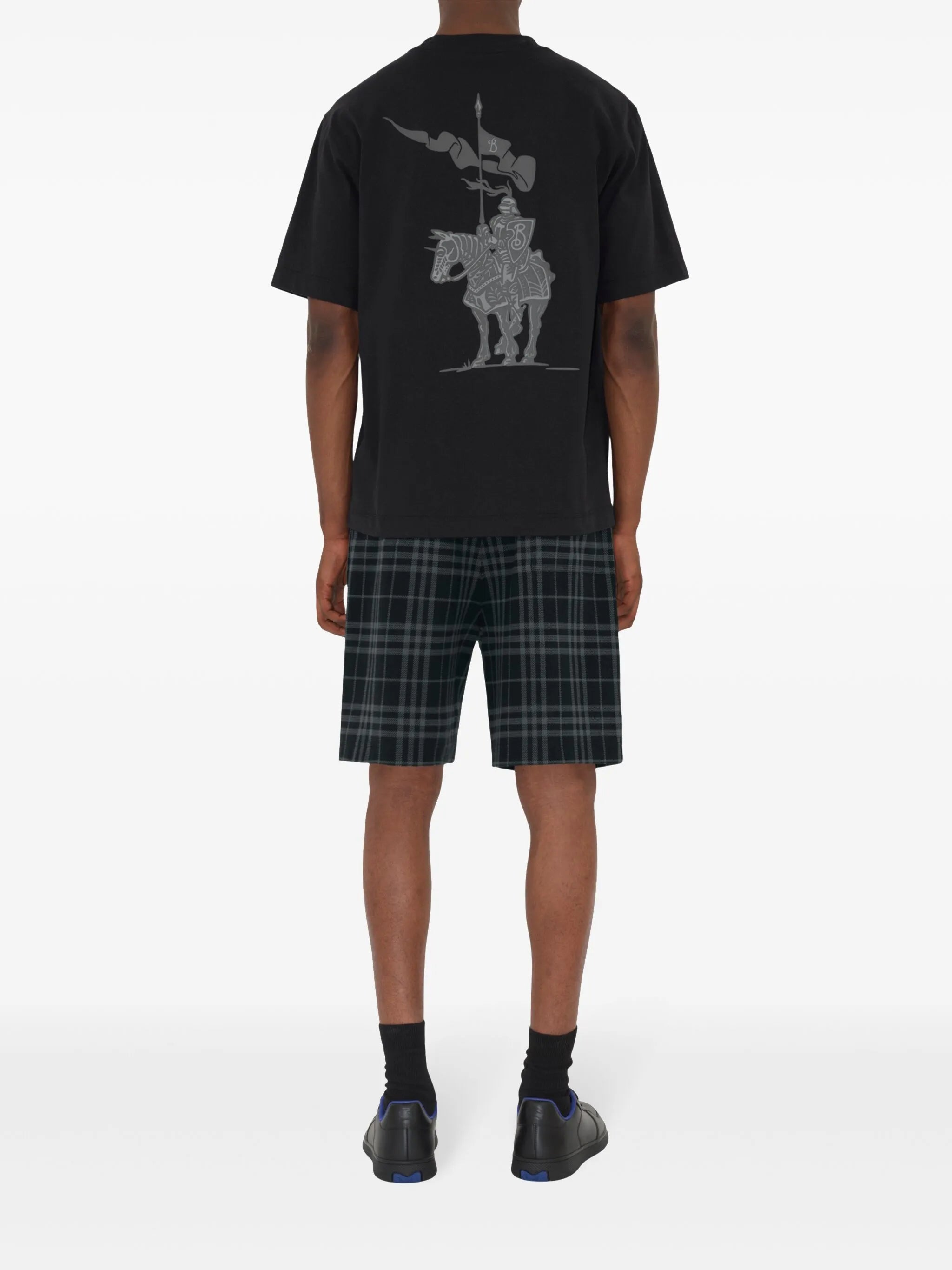 check-print shorts