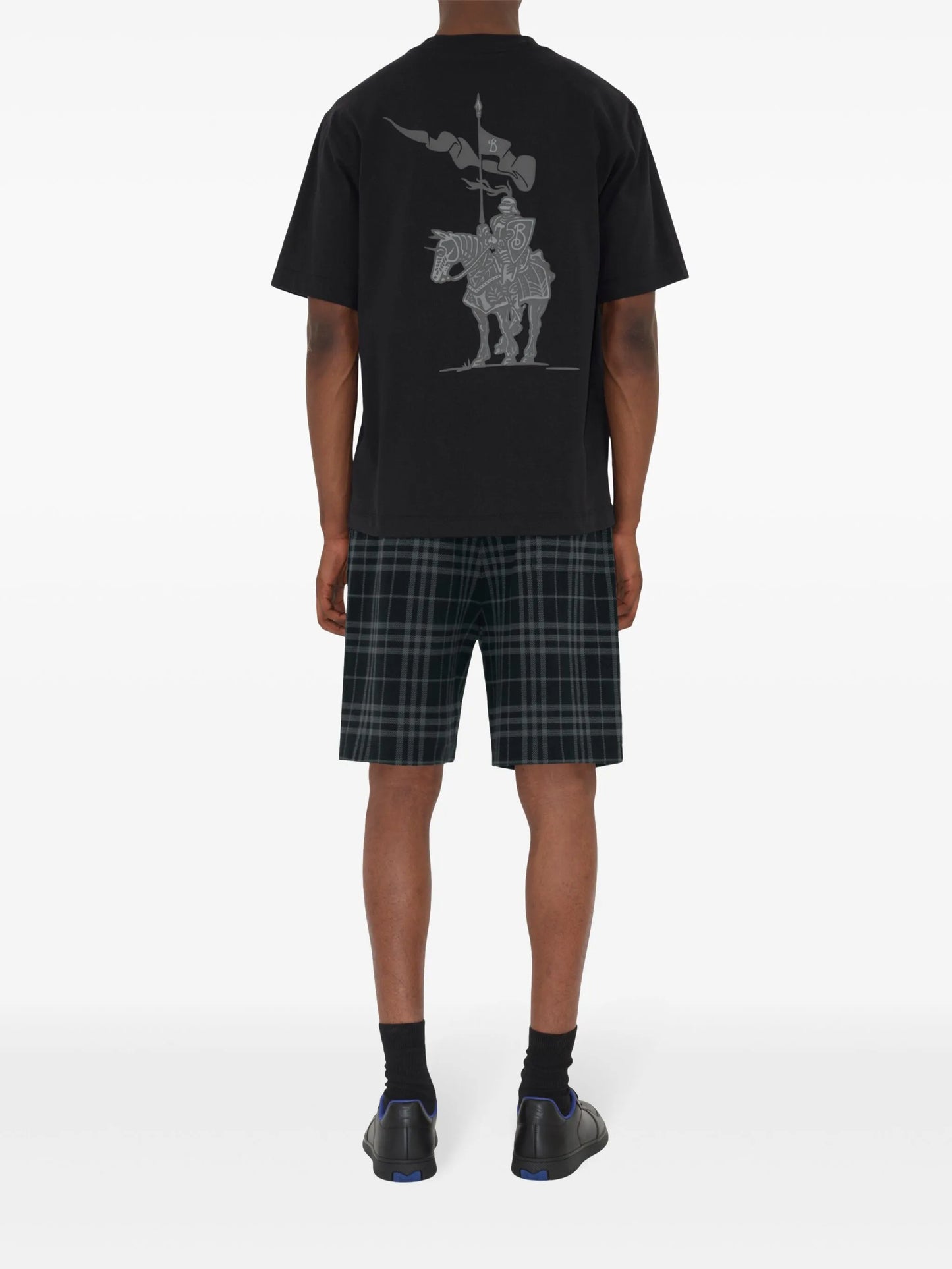 check-print shorts