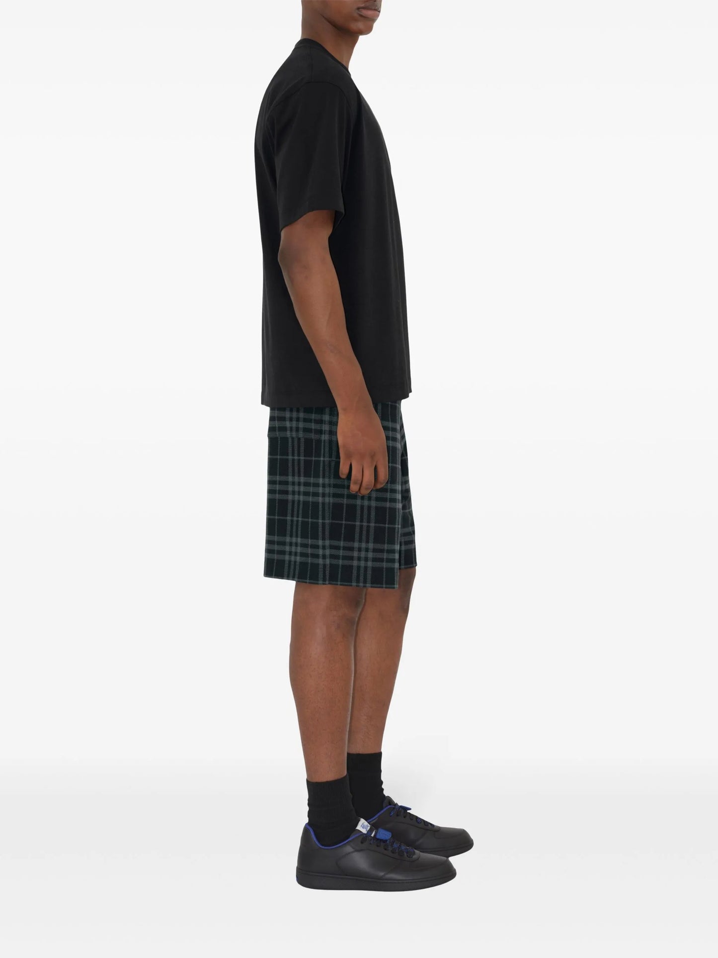 check-print shorts