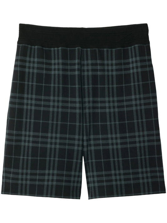 check-print shorts