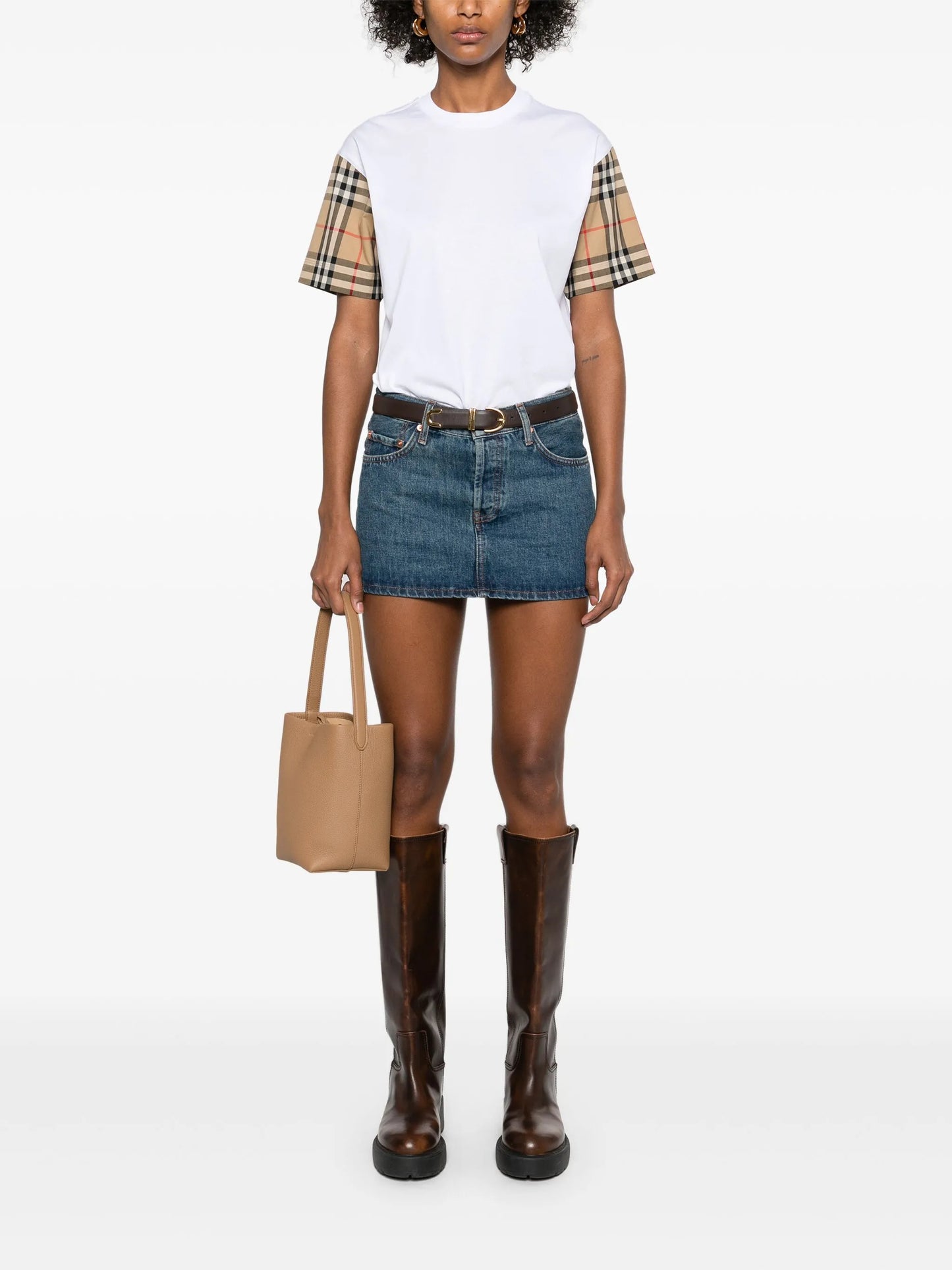 Vintage Check-detail T-shirt