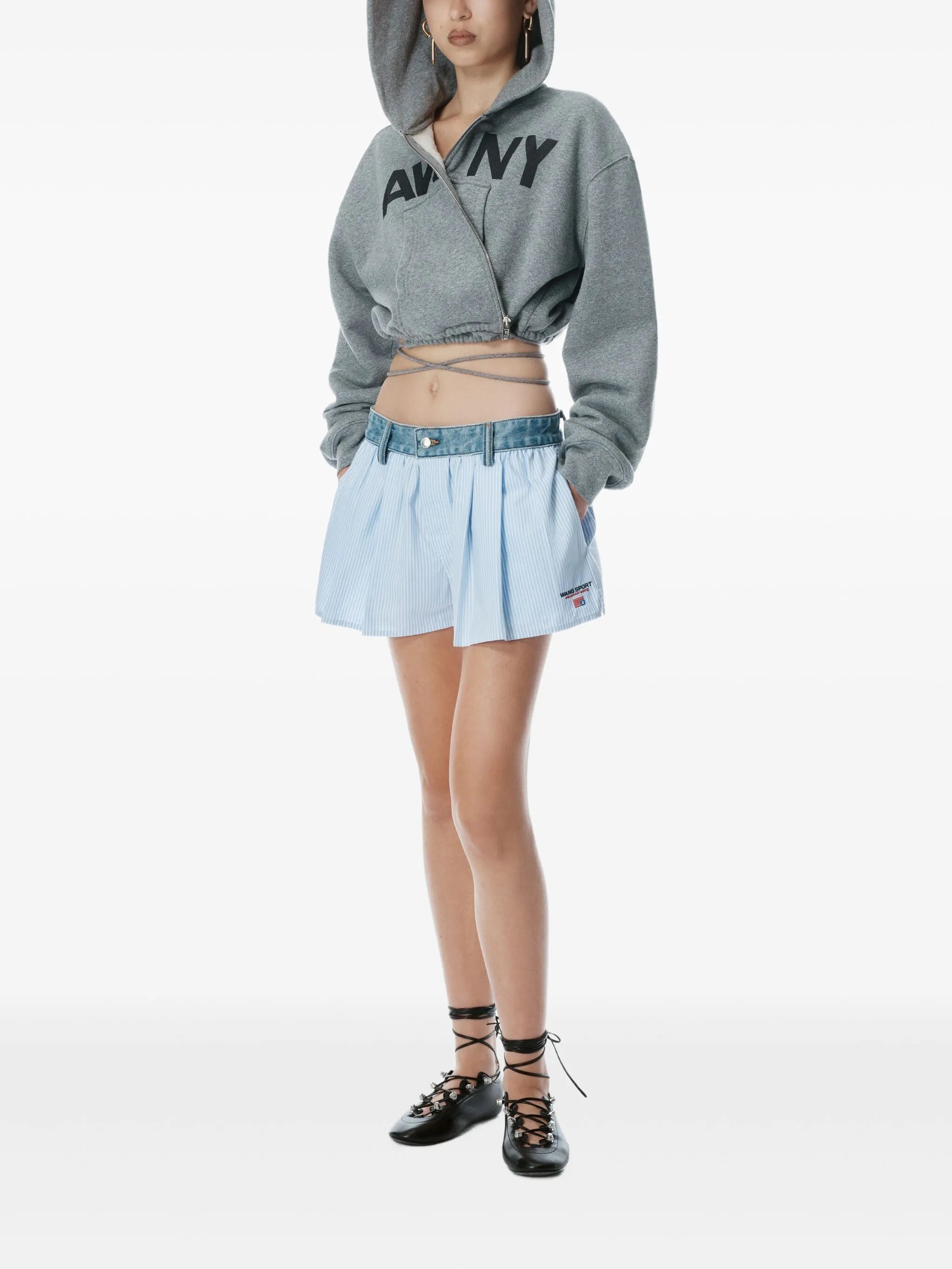 denim waist shorts