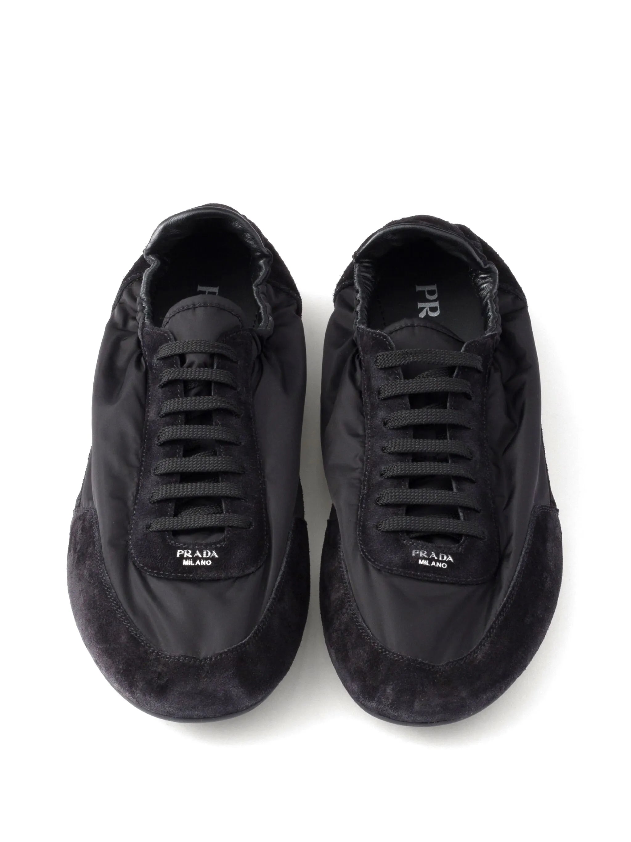Collapse Re-Nylon suede sneakers