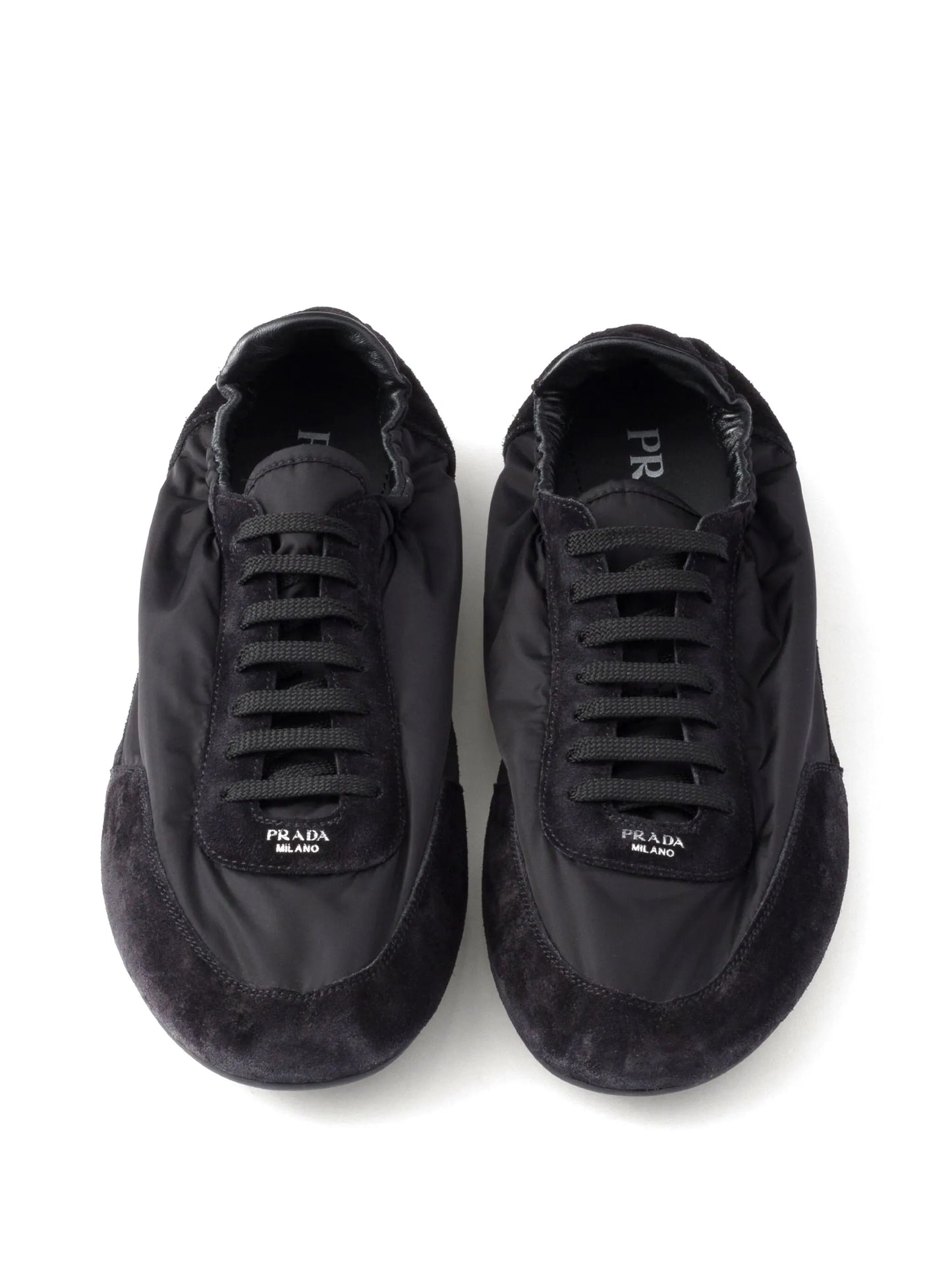 Collapse Re-Nylon suede sneakers
