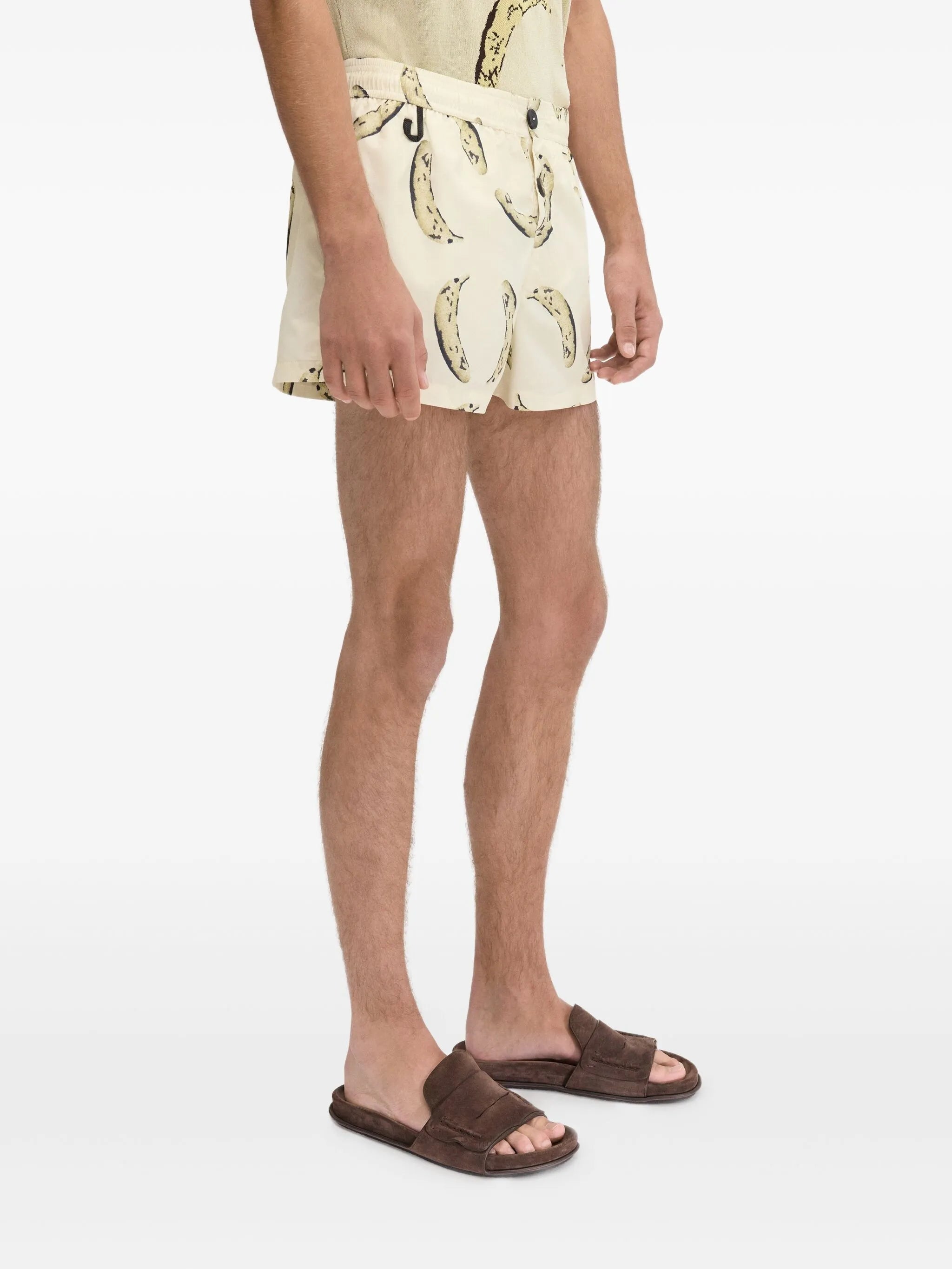 banana-print shorts