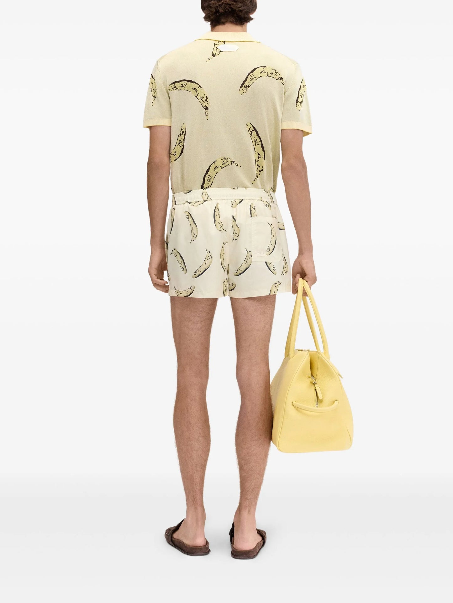 banana-print shorts