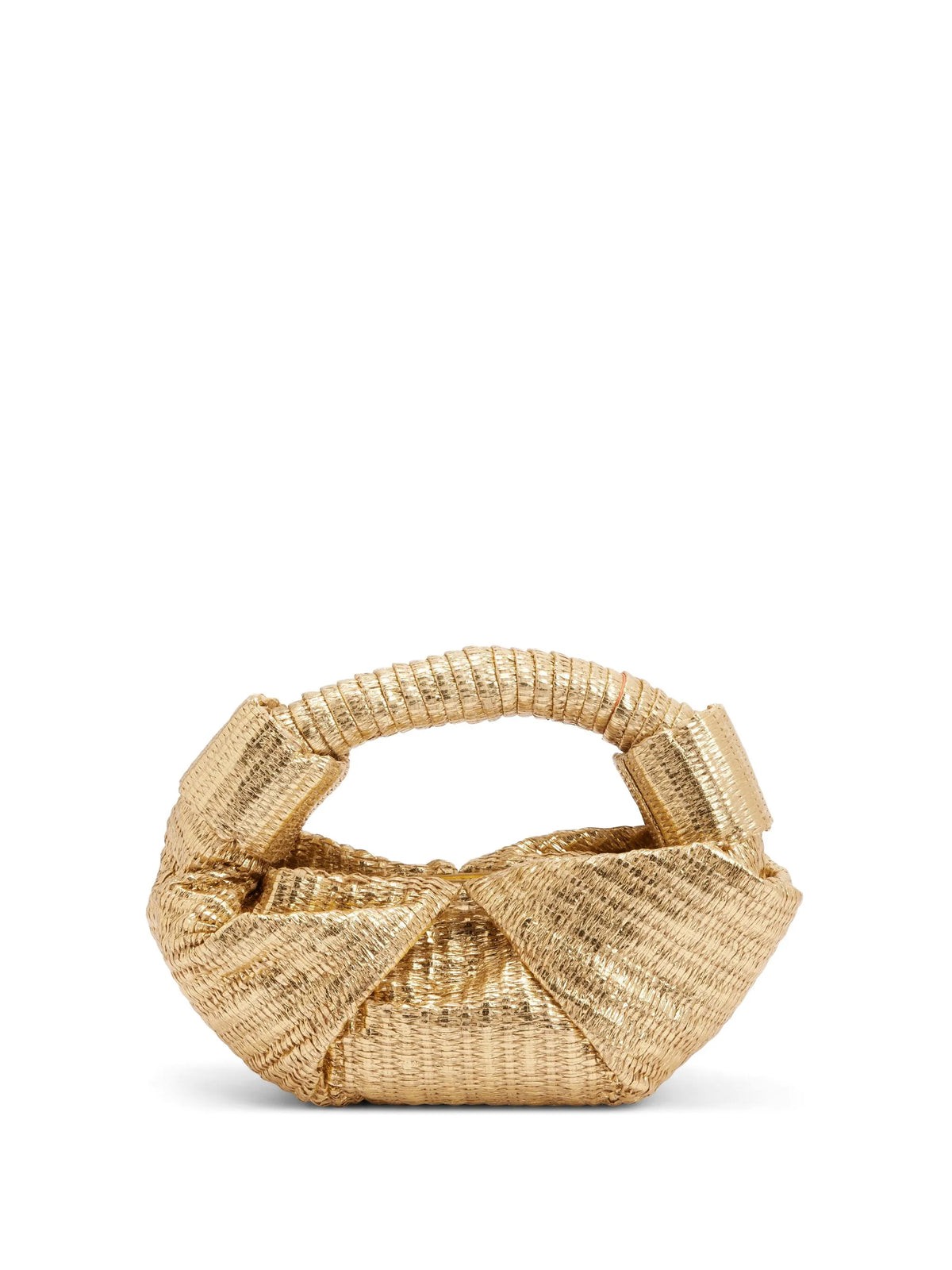 metallic raffia lopsy bag
