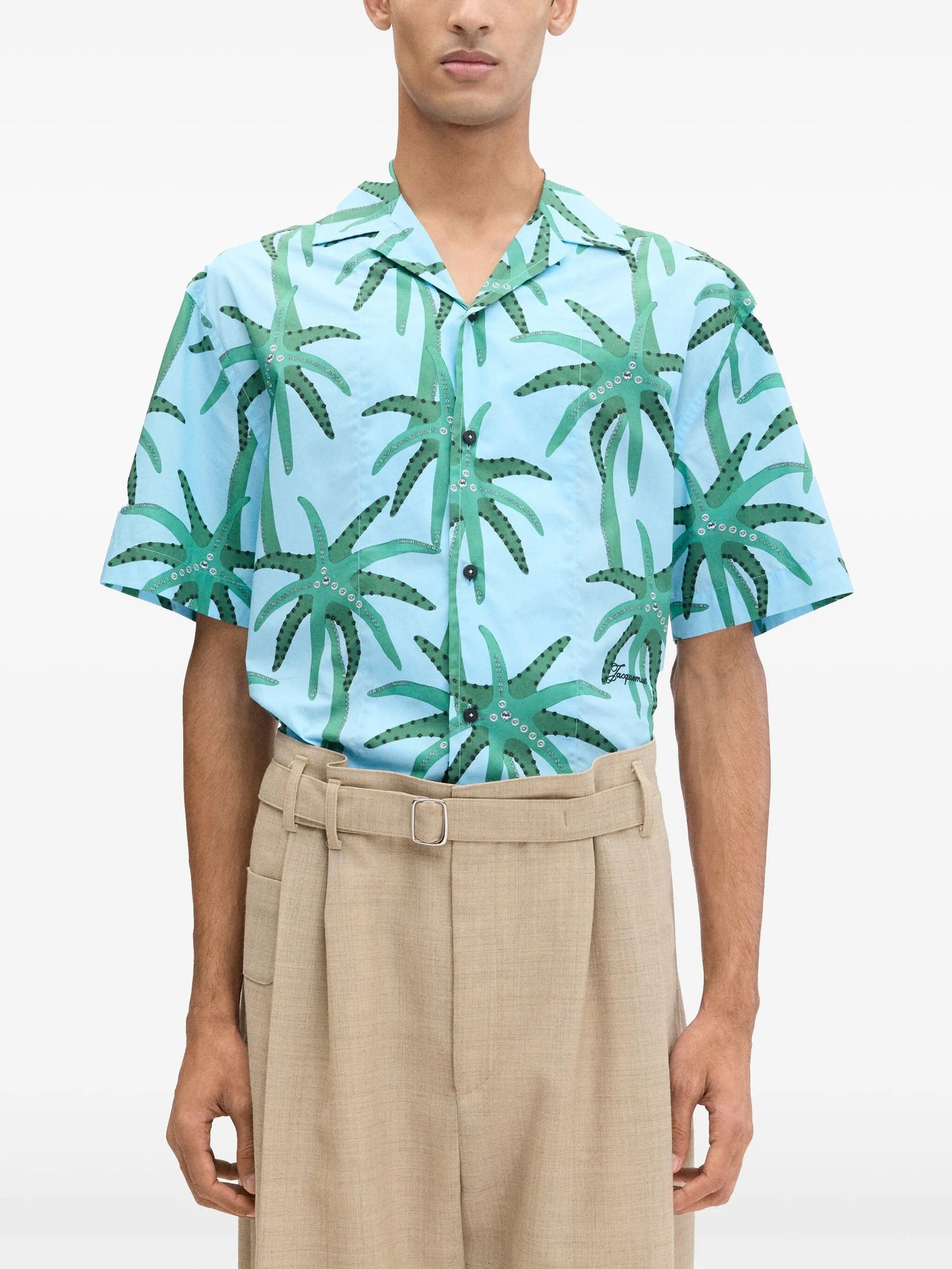floral-print shirt
