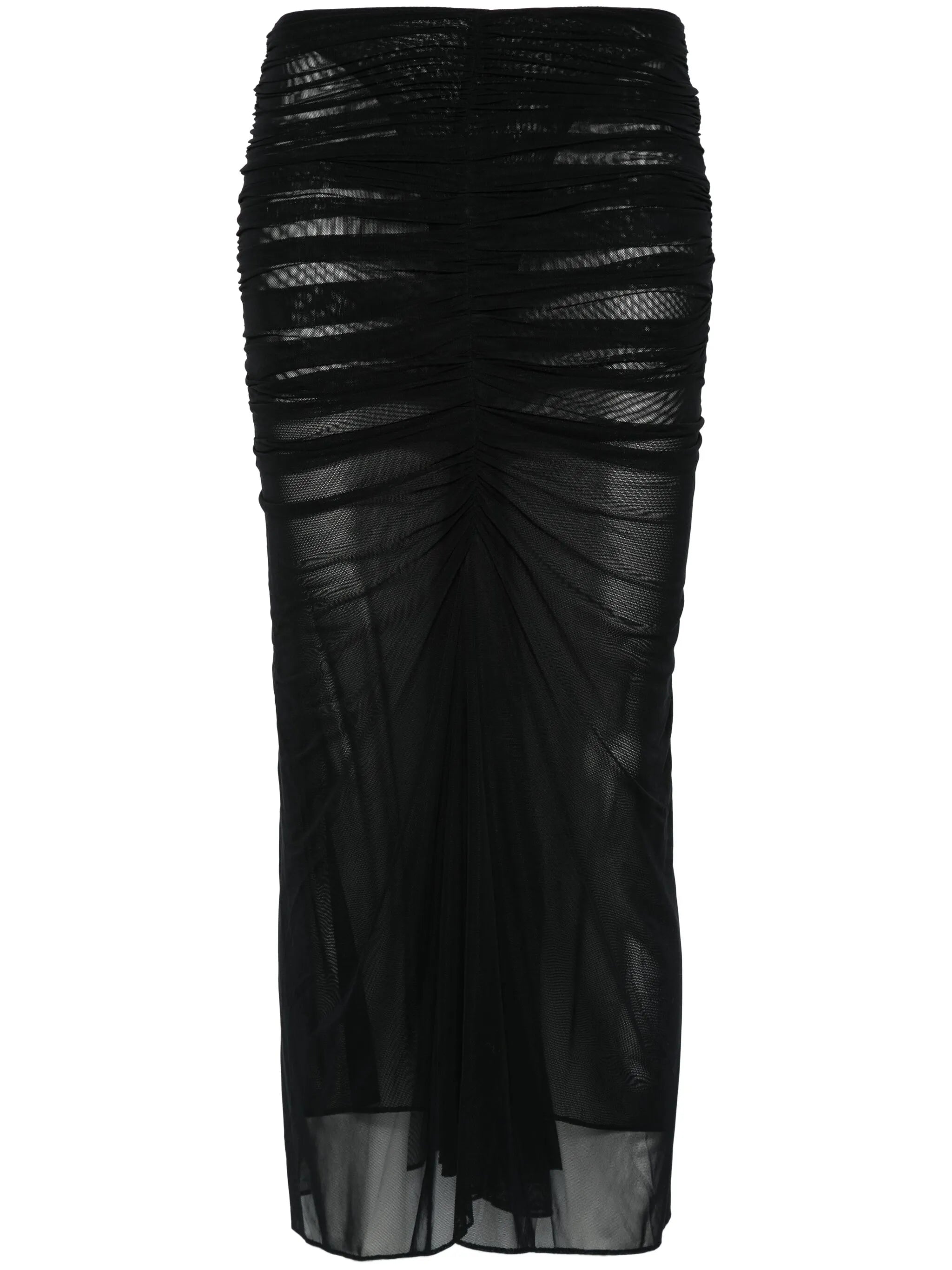 ruched midi skirt