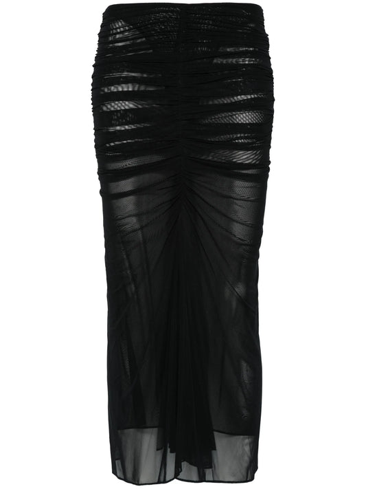 ruched midi skirt