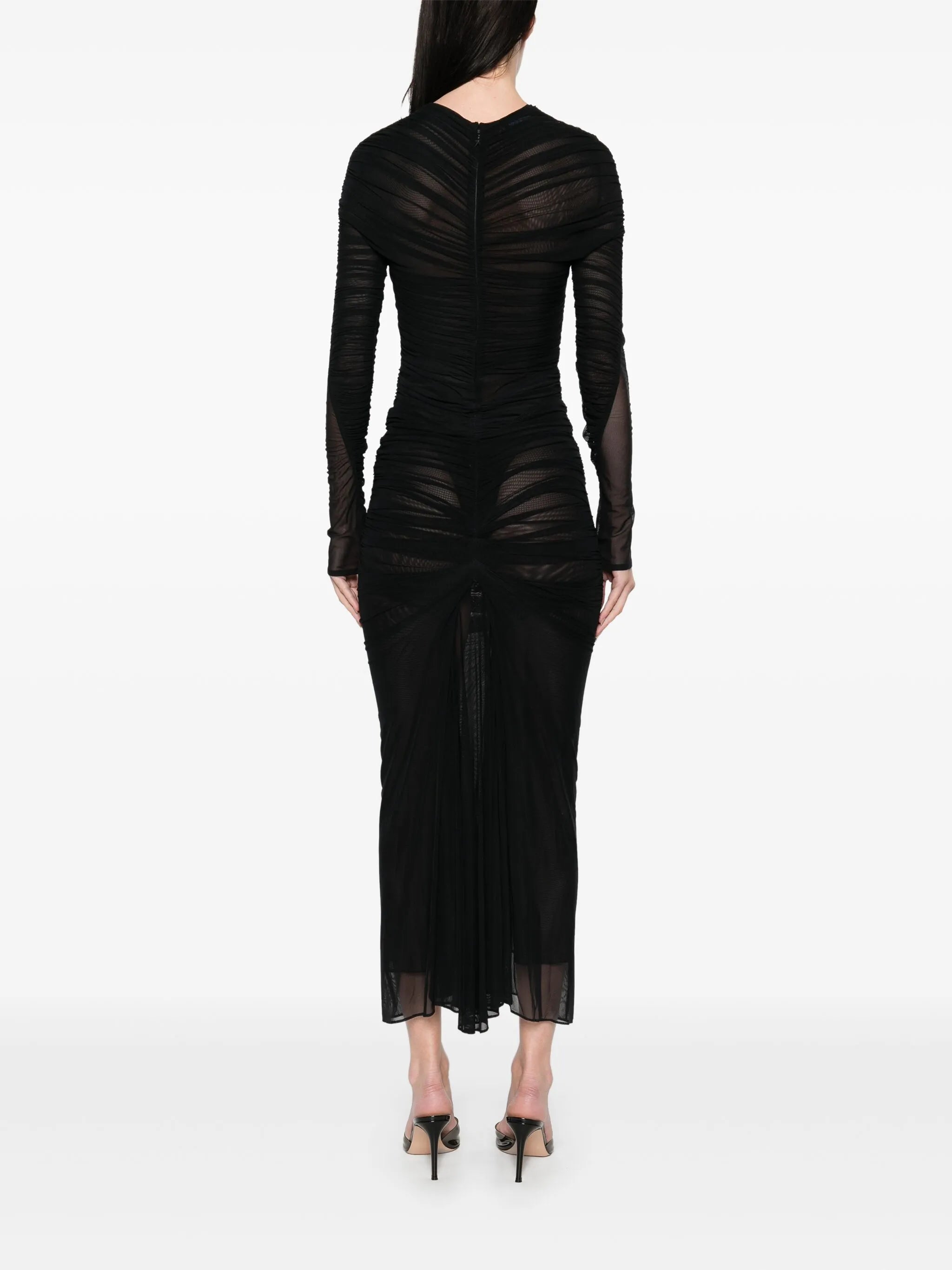 ruched midi skirt