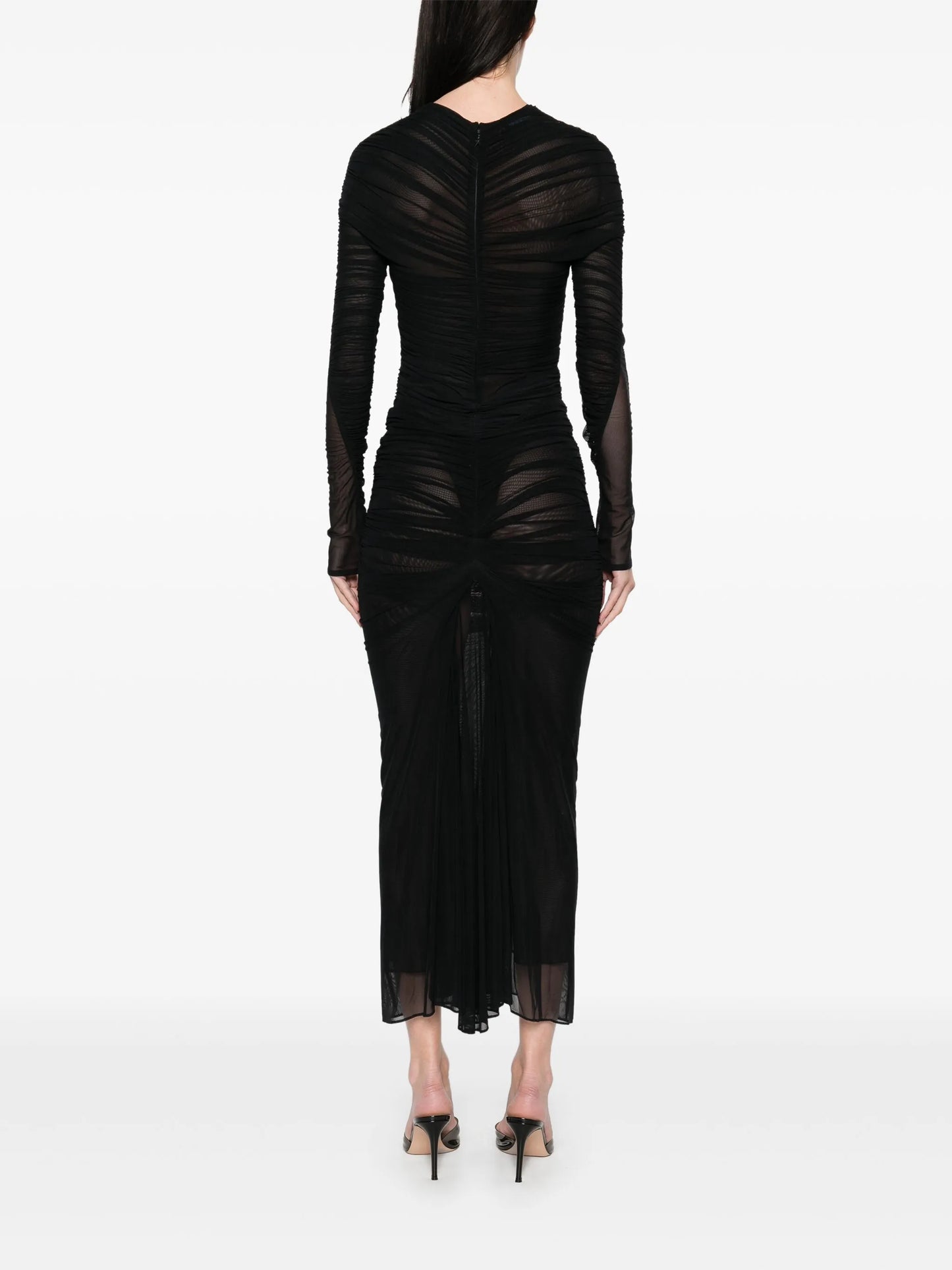 ruched midi skirt