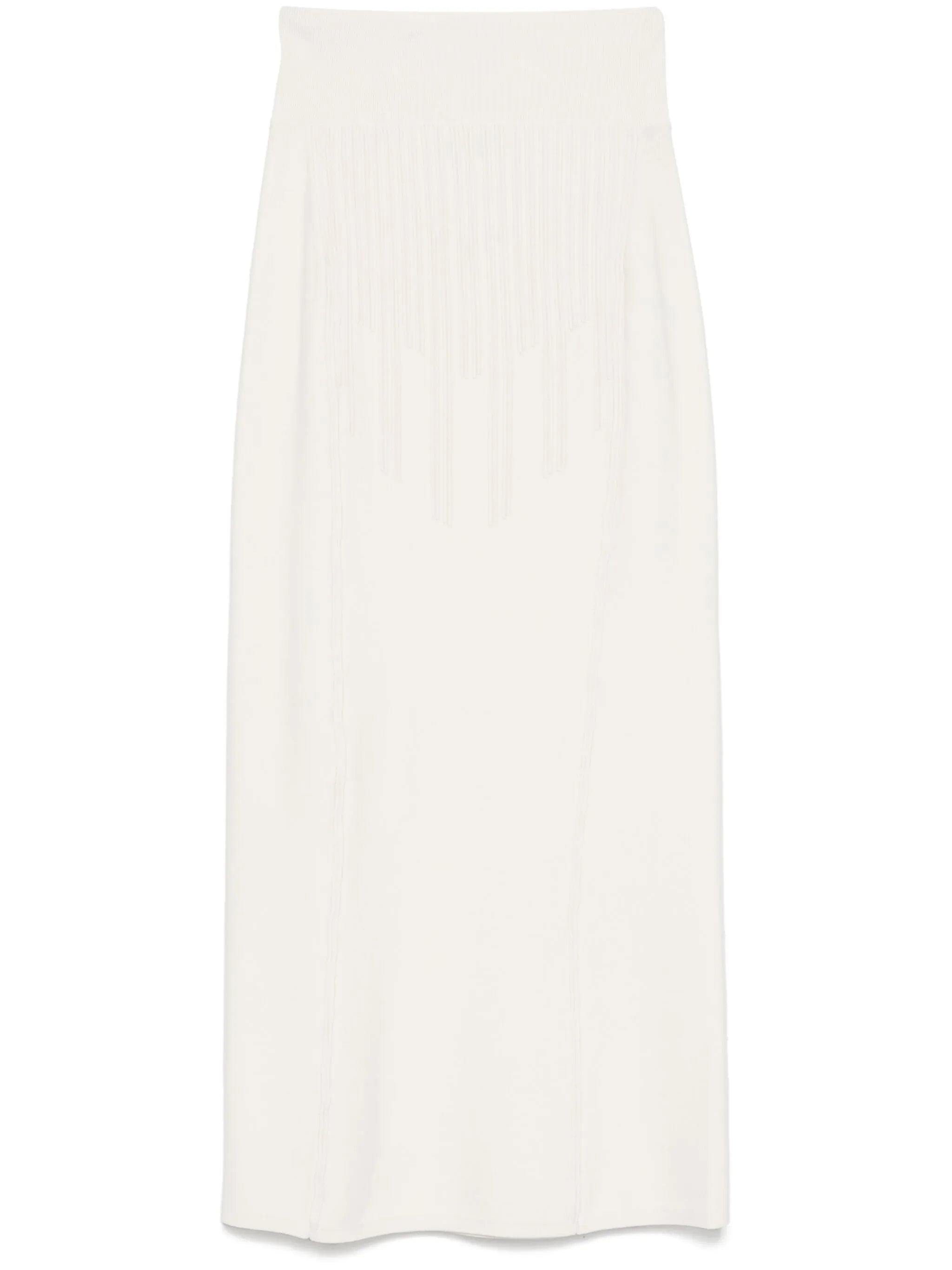 boning-detail midi skirt