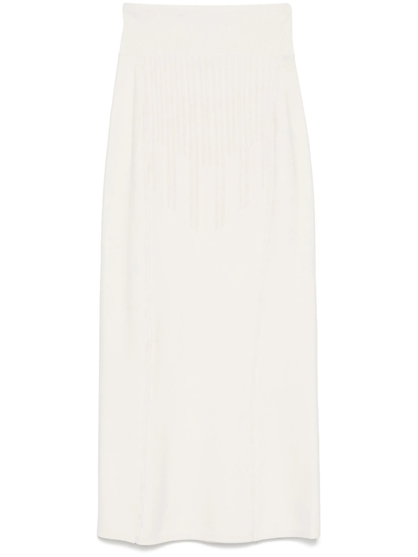 boning-detail midi skirt