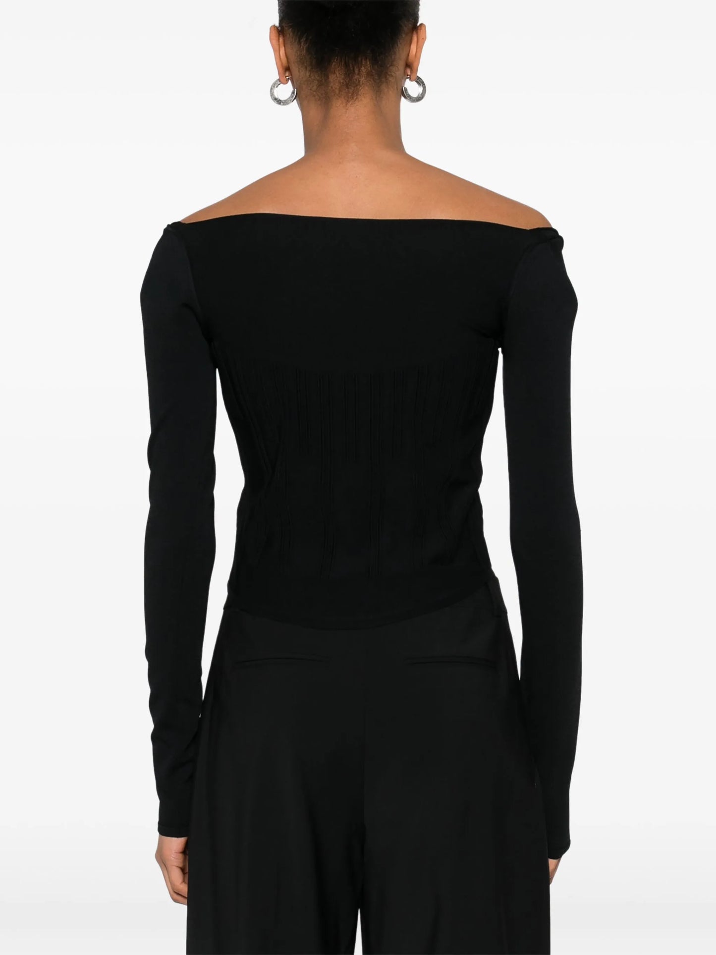 boning-detail sweater