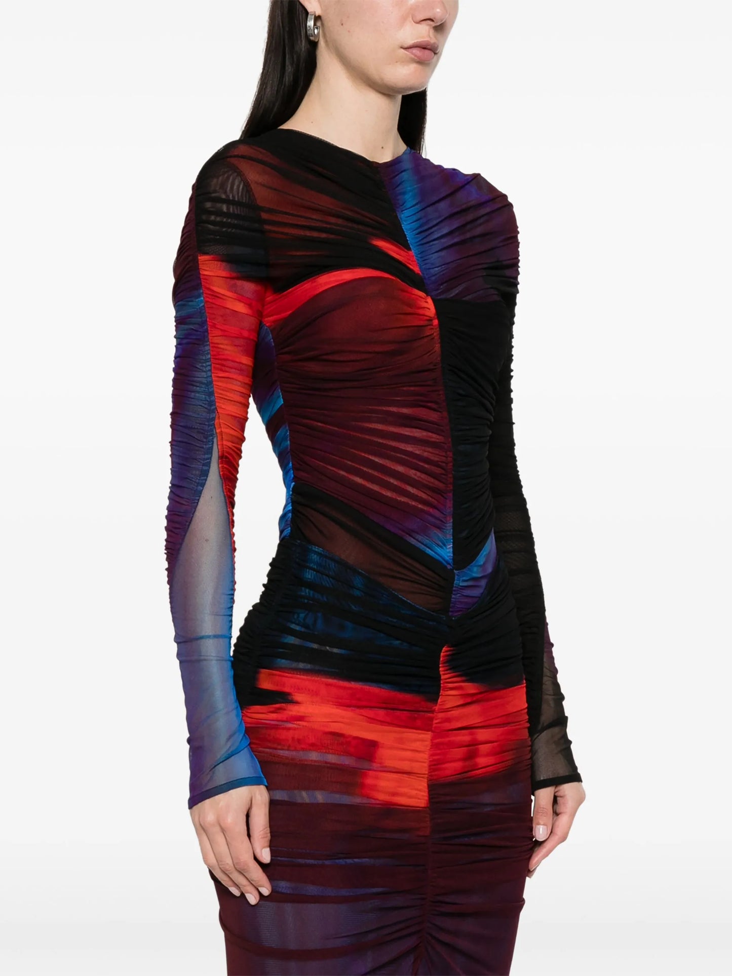 ruched mesh bodysuit