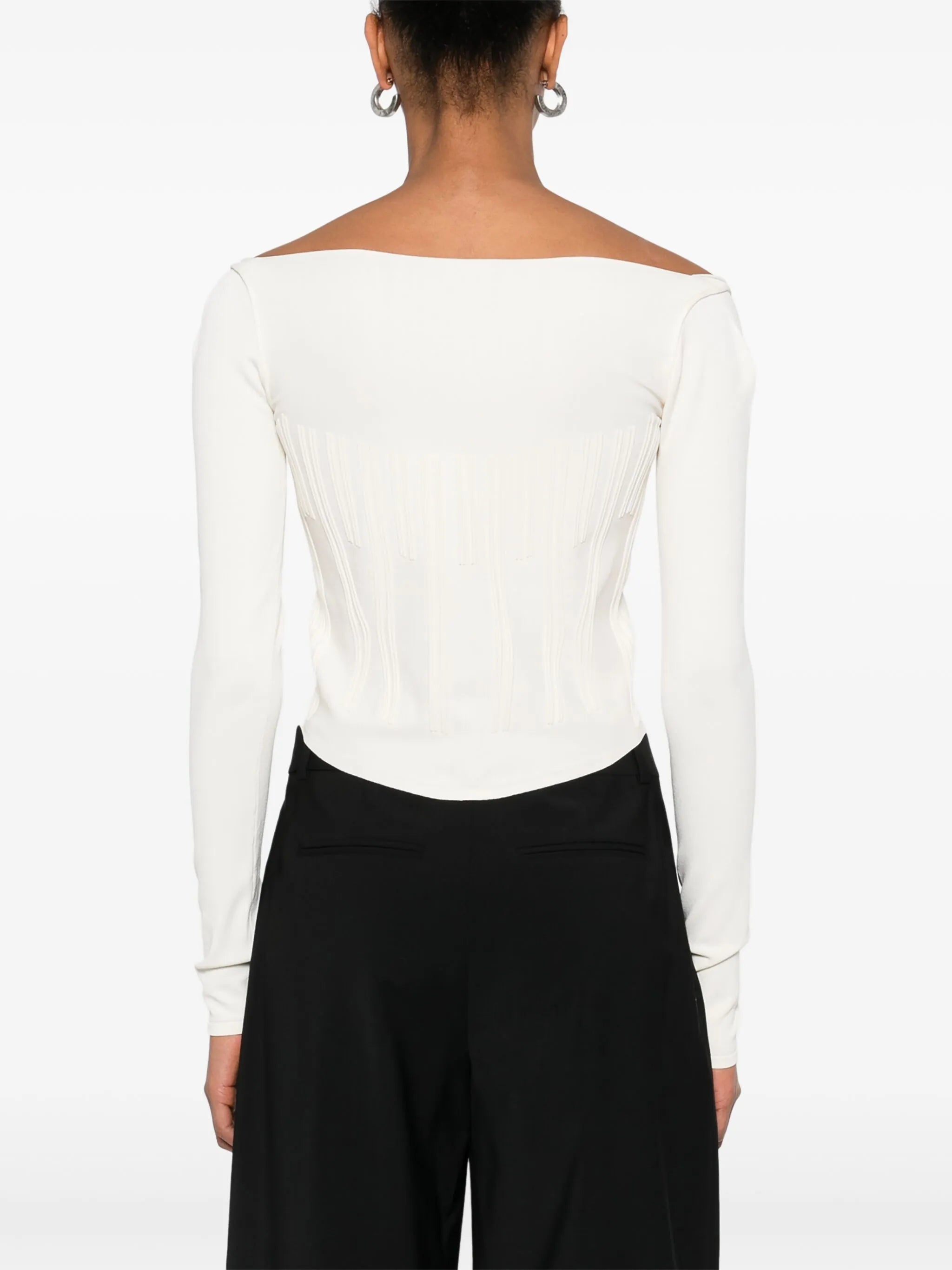 boning-detail sweater