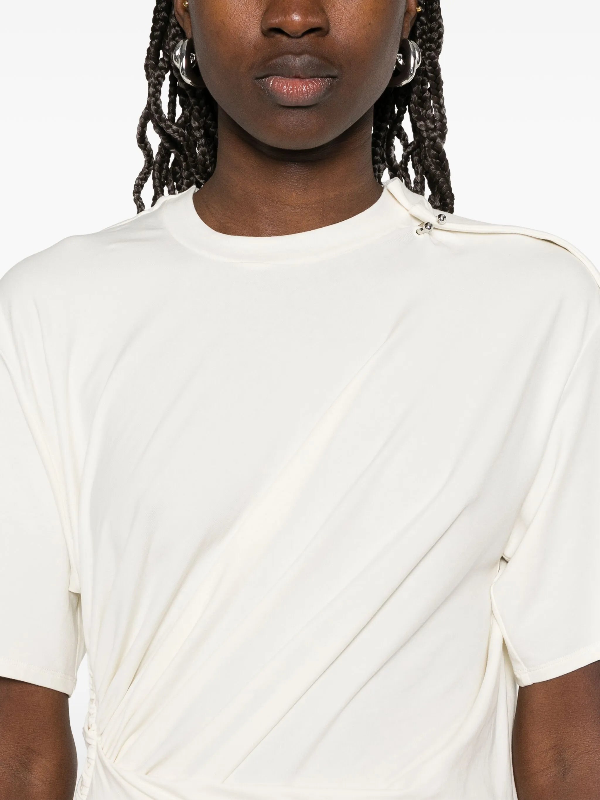 piercing-detail midi dress