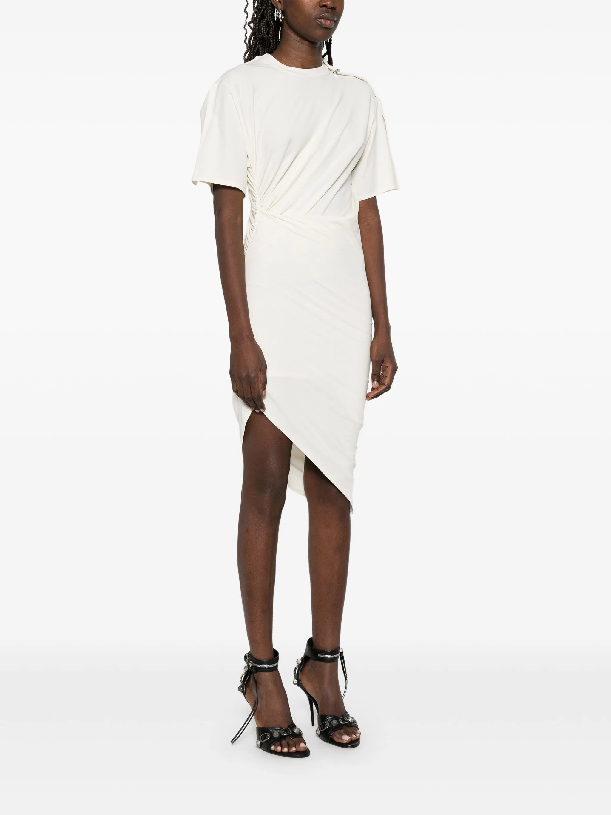 piercing-detail midi dress