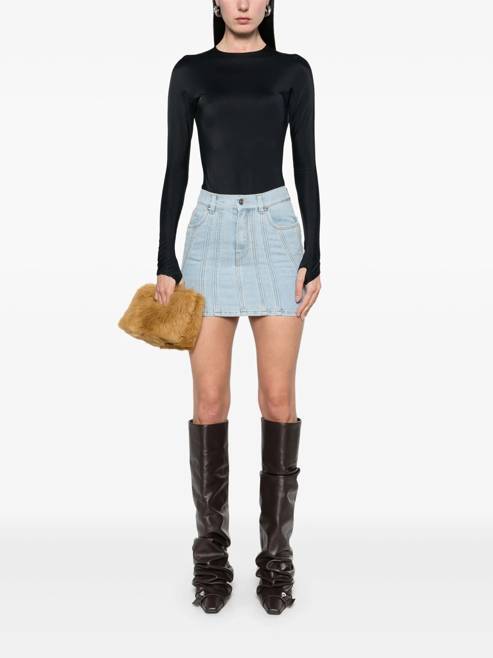 spiral-detail mini skirt