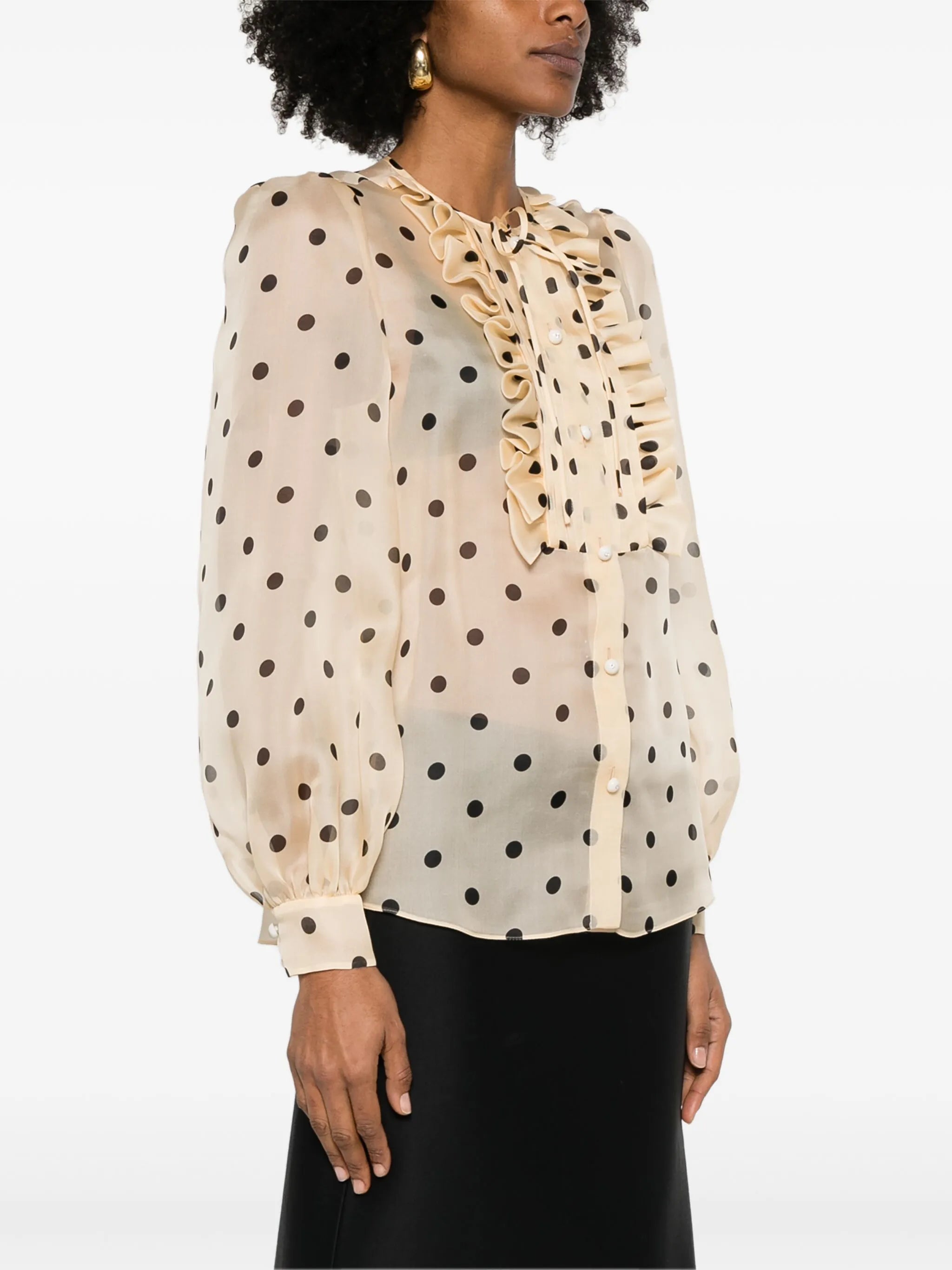 polka dot-print blouse